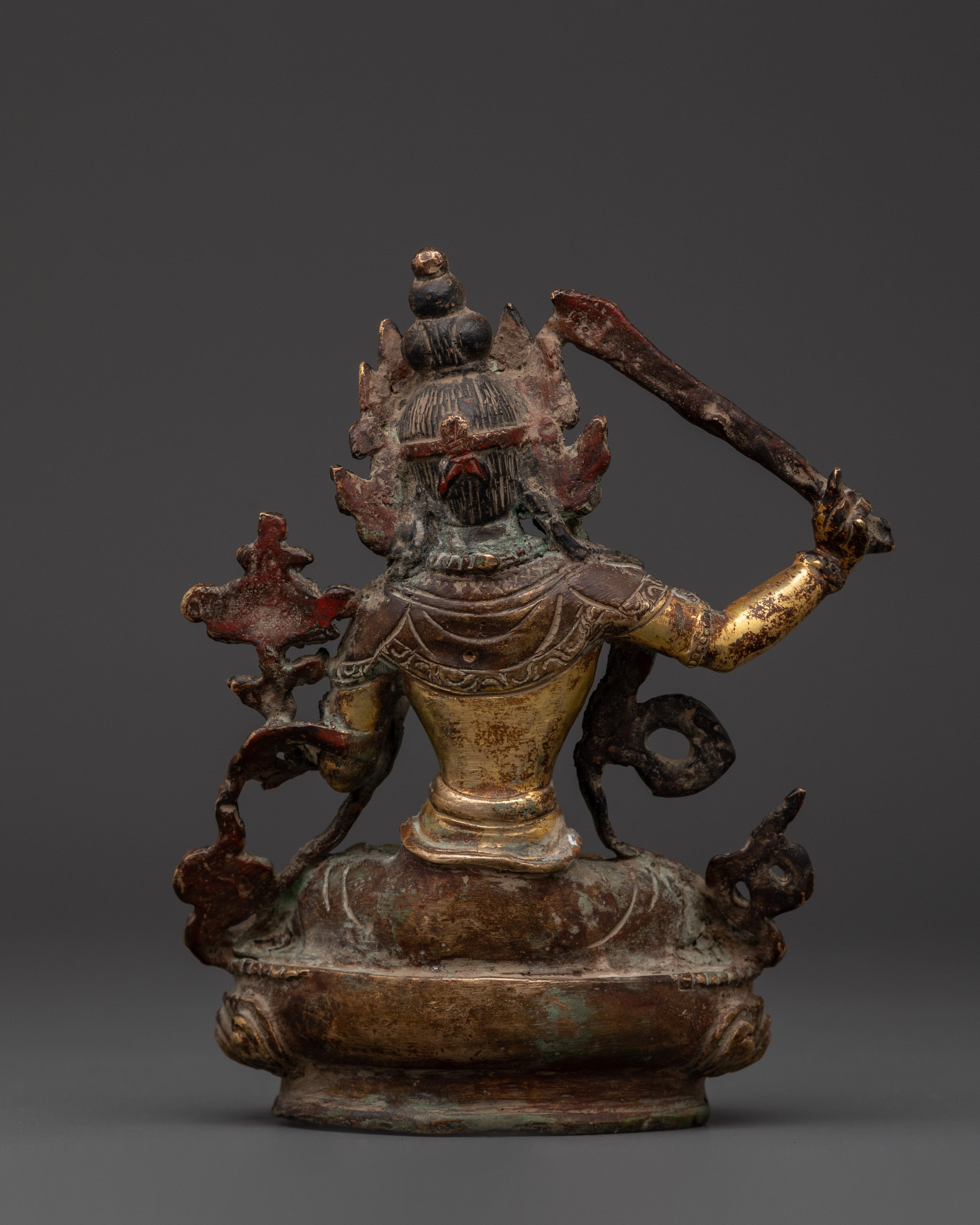 Manjushri Brass Protection Statue