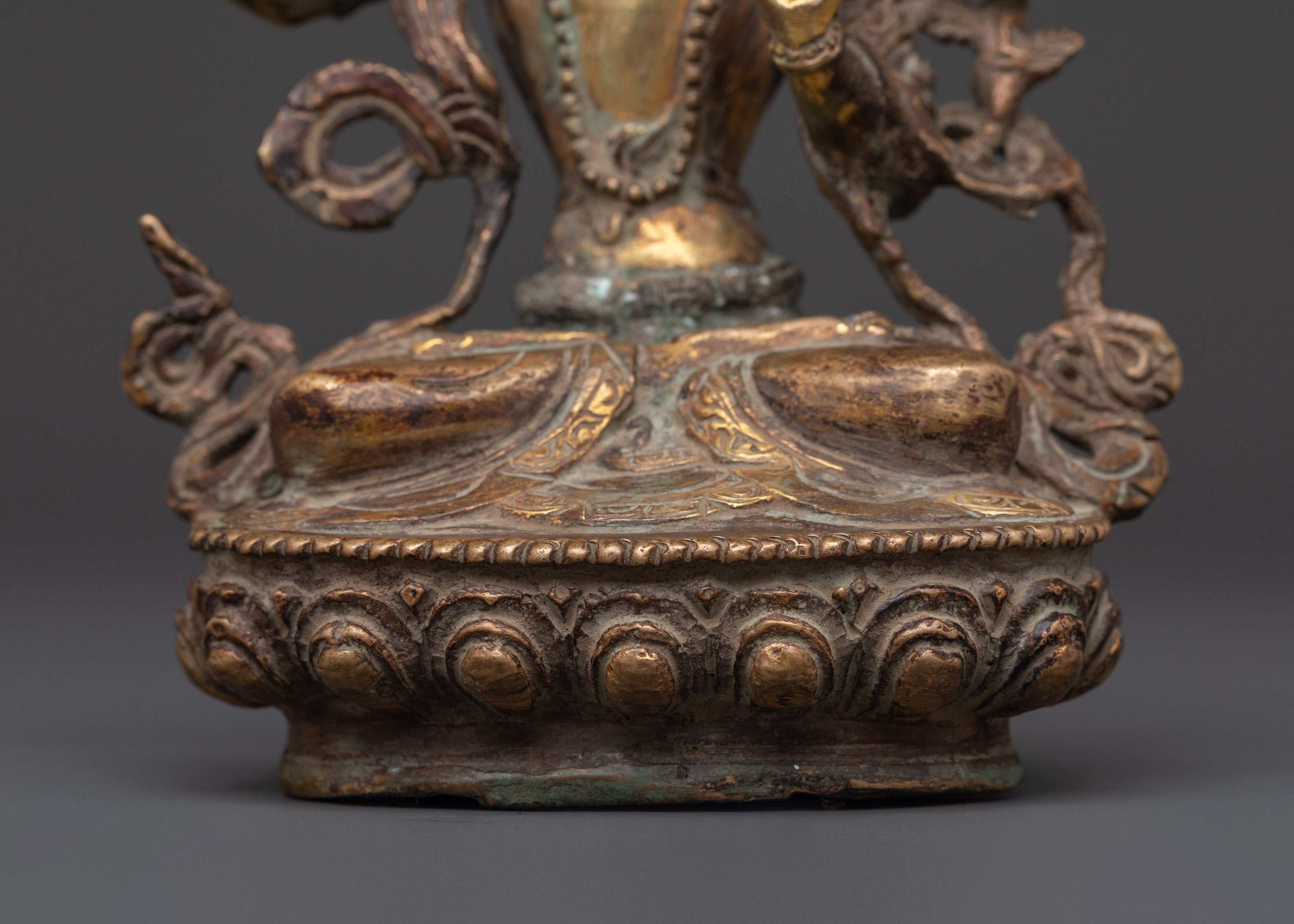 Manjushri Brass Protection Statue