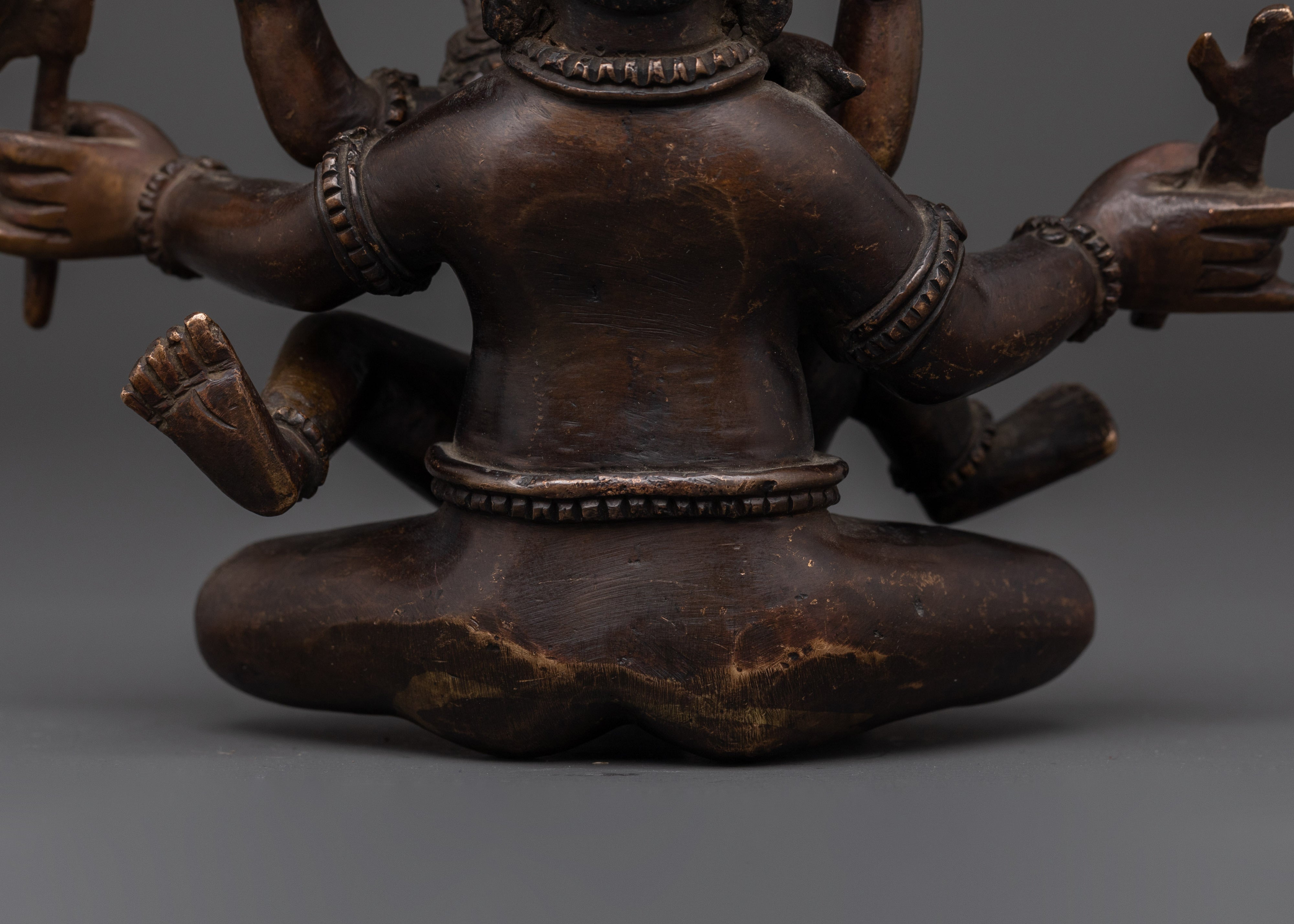 Oxidized Copper Ganesh with Consort | Sacred Hindu Deity Statue