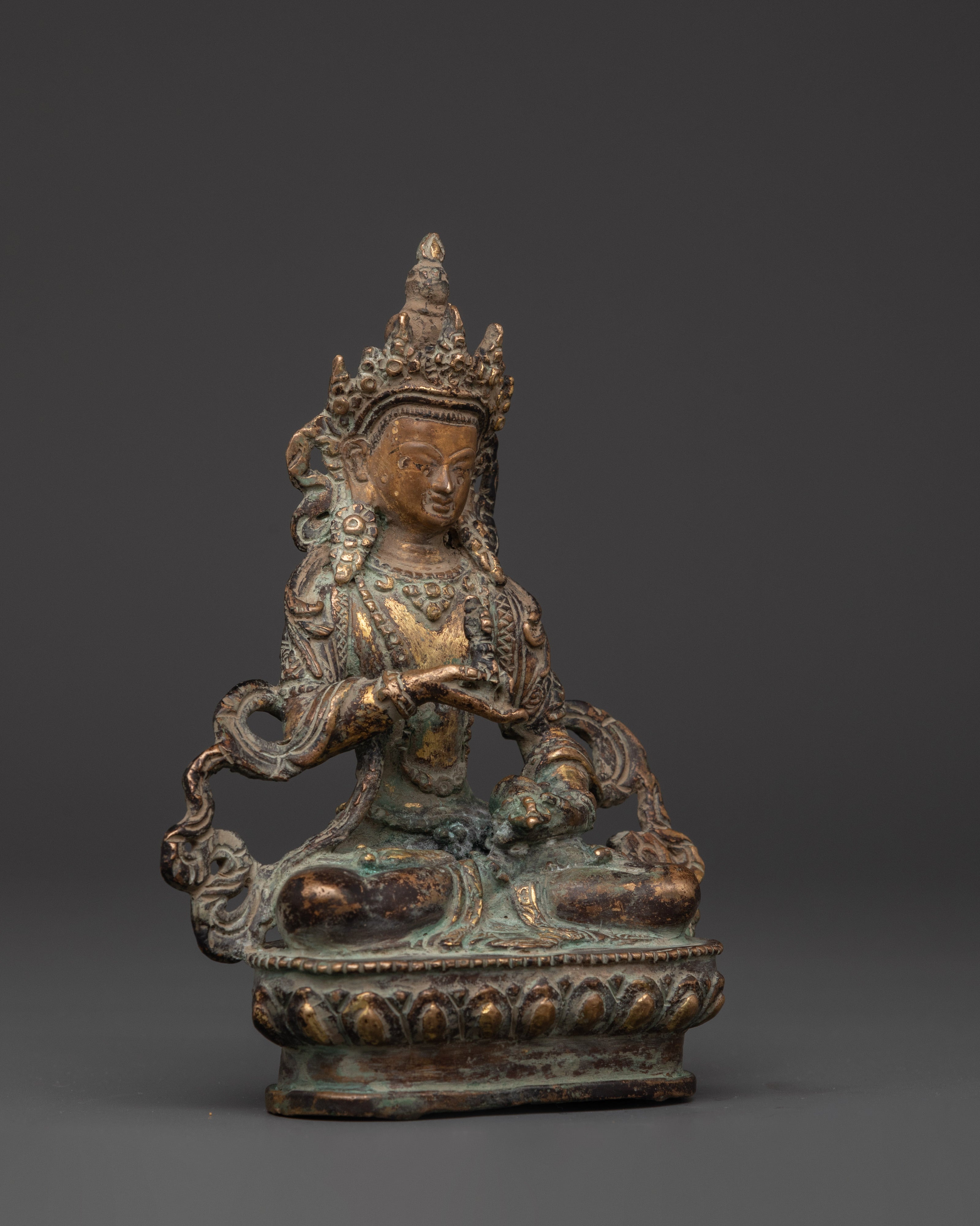 Handcrafted Copper Vajrasattva Statue | Buddhist Deity of Purification