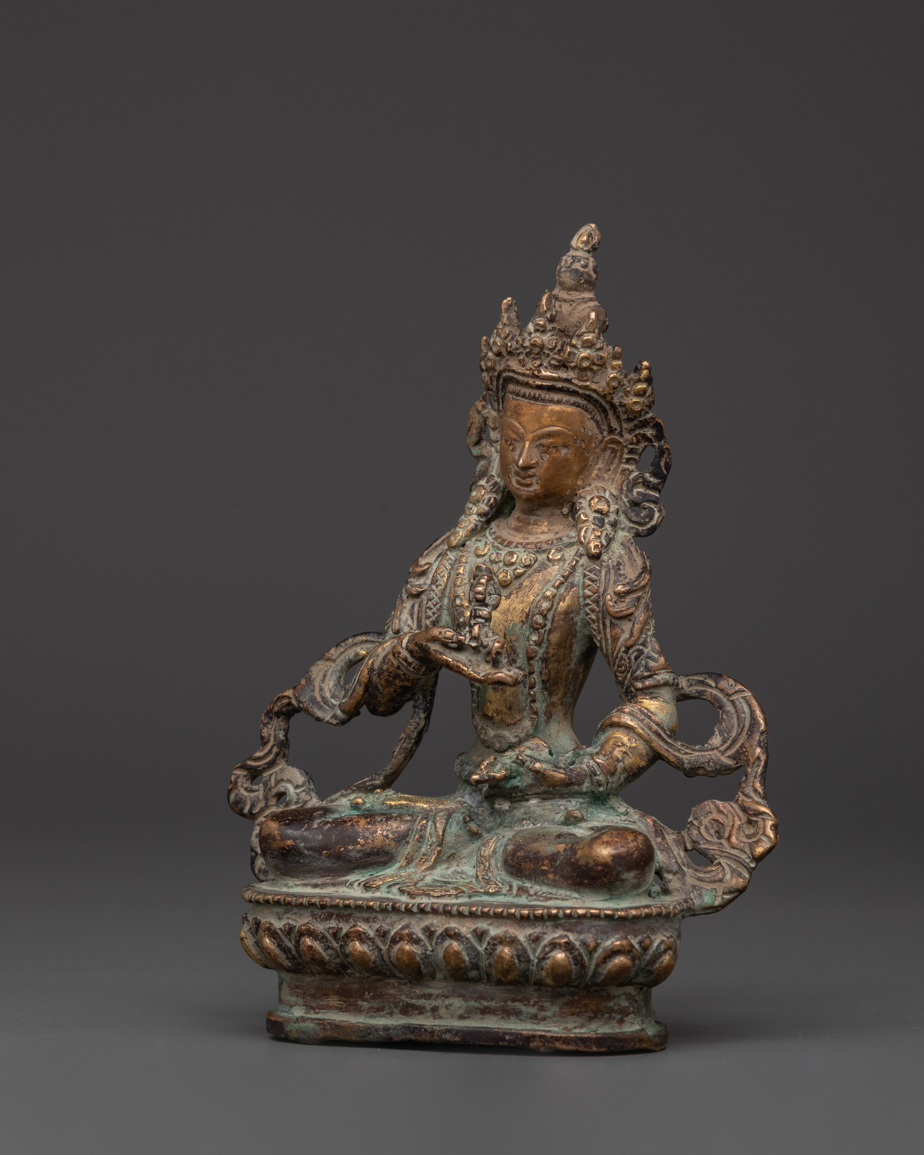 Handcrafted Copper Vajrasattva Statue | Buddhist Deity of Purification