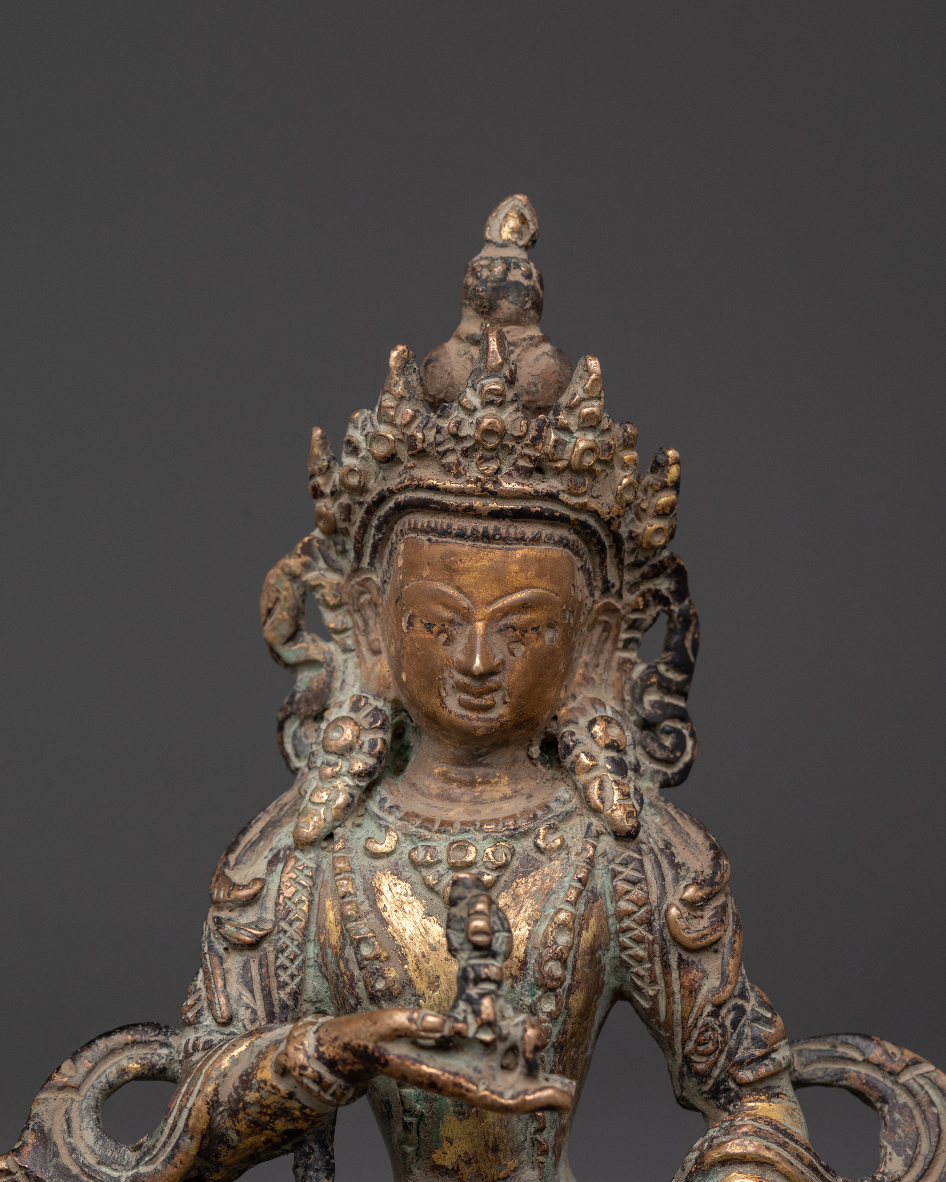 Handcrafted Copper Vajrasattva Statue | Buddhist Deity of Purification