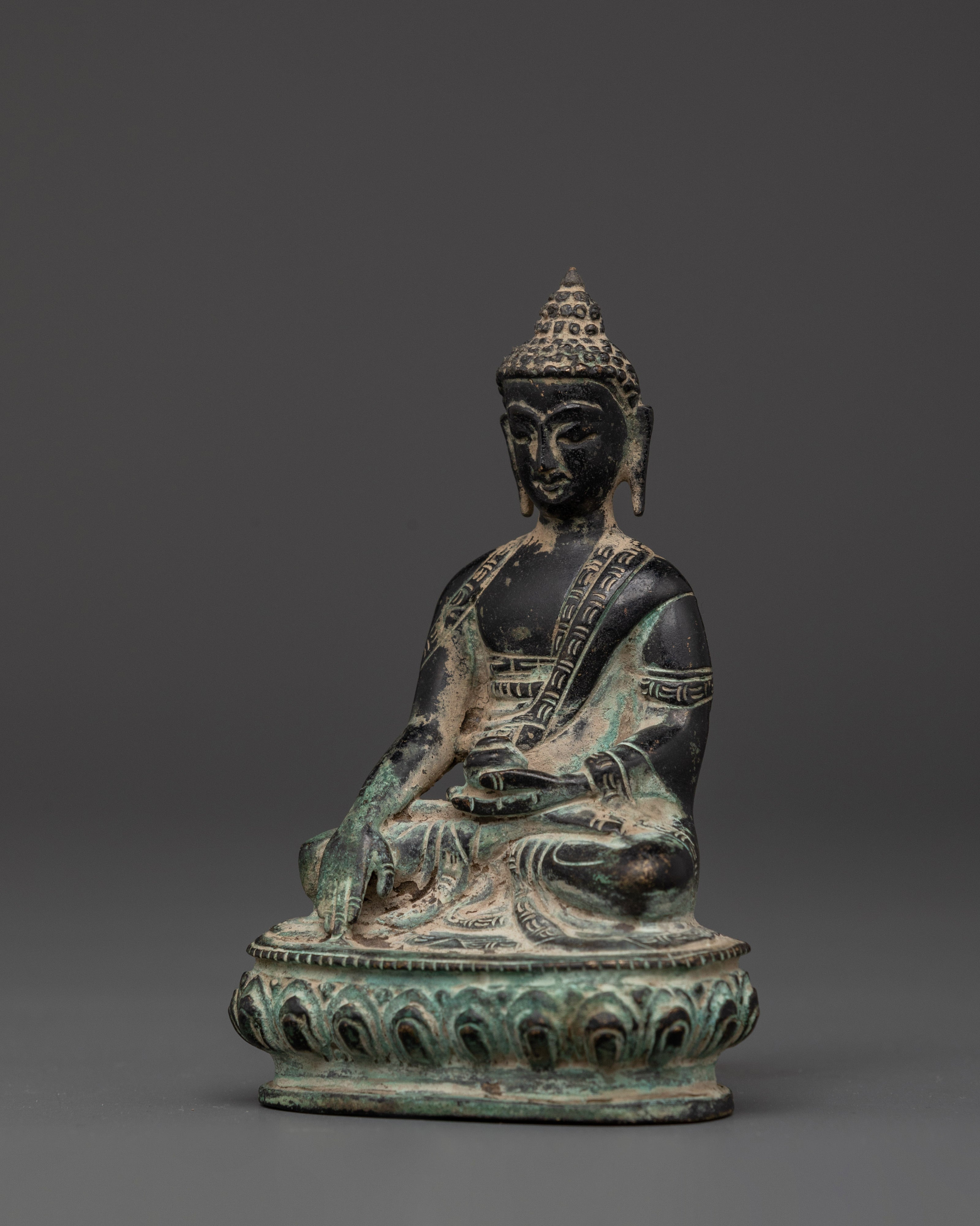 Shakyamuni Buddha Mediation  Icon | Handcrafted Oxidized Copper