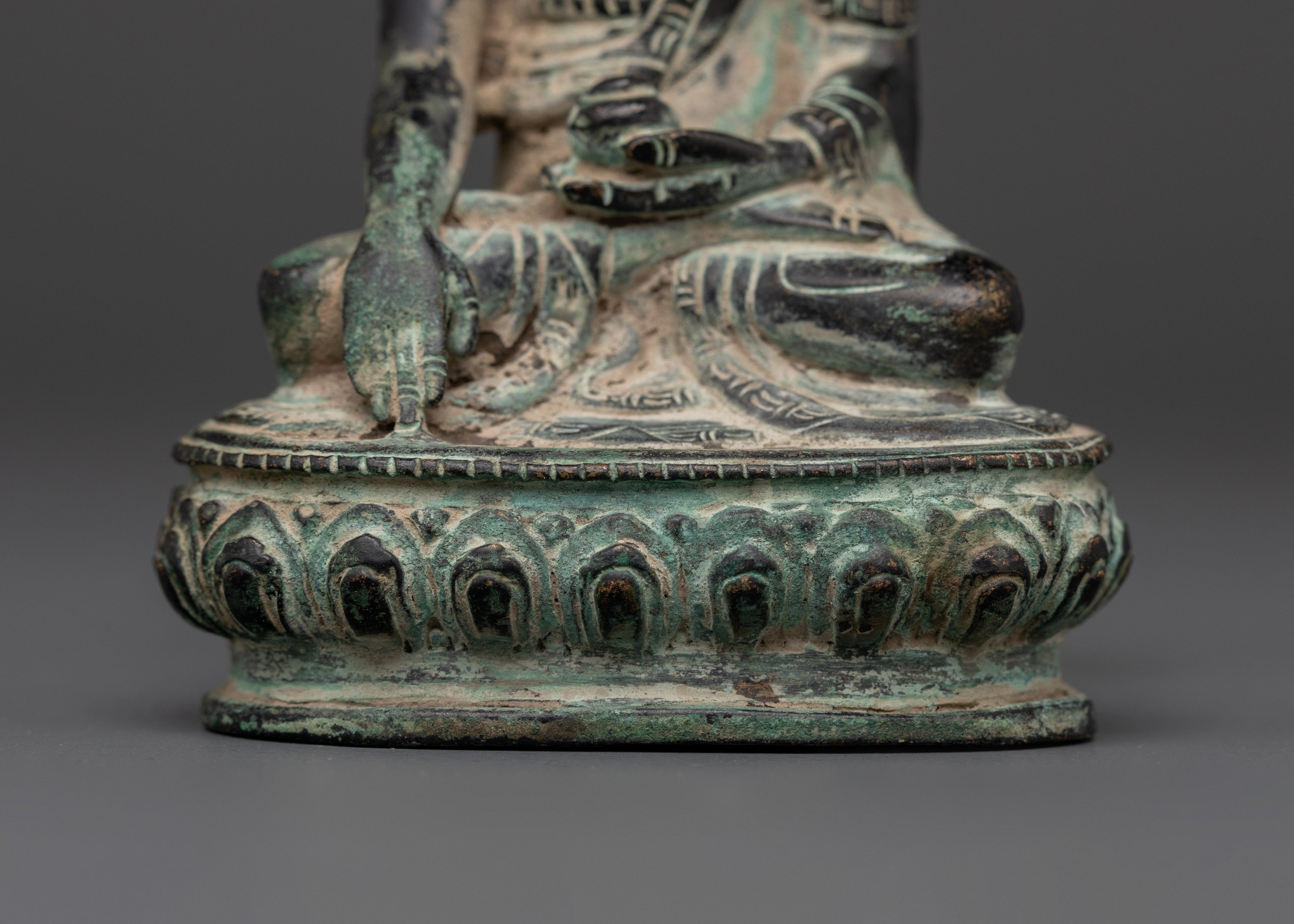 Shakyamuni Buddha Mediation  Icon | Handcrafted Oxidized Copper