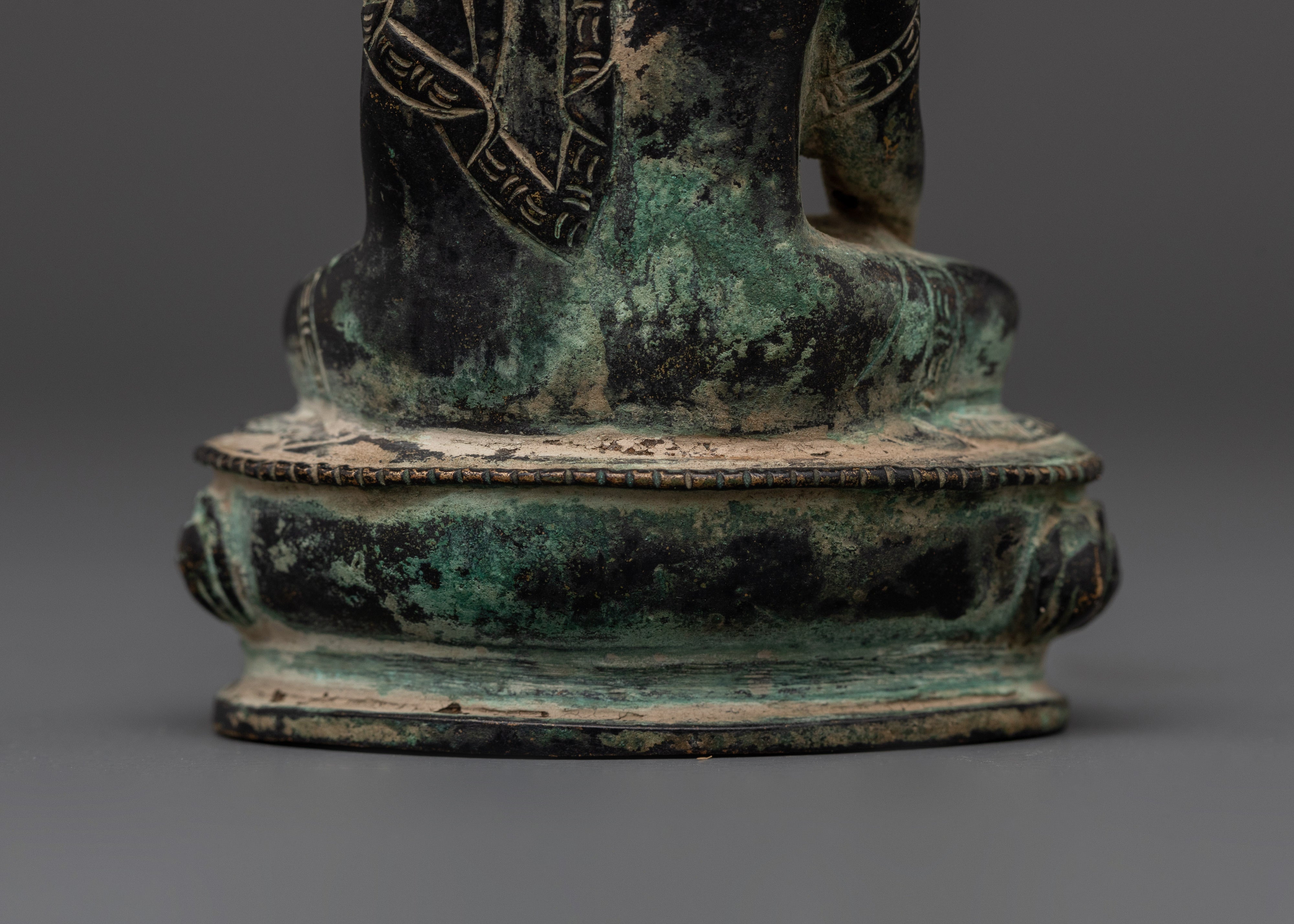Shakyamuni Buddha Mediation  Icon | Handcrafted Oxidized Copper