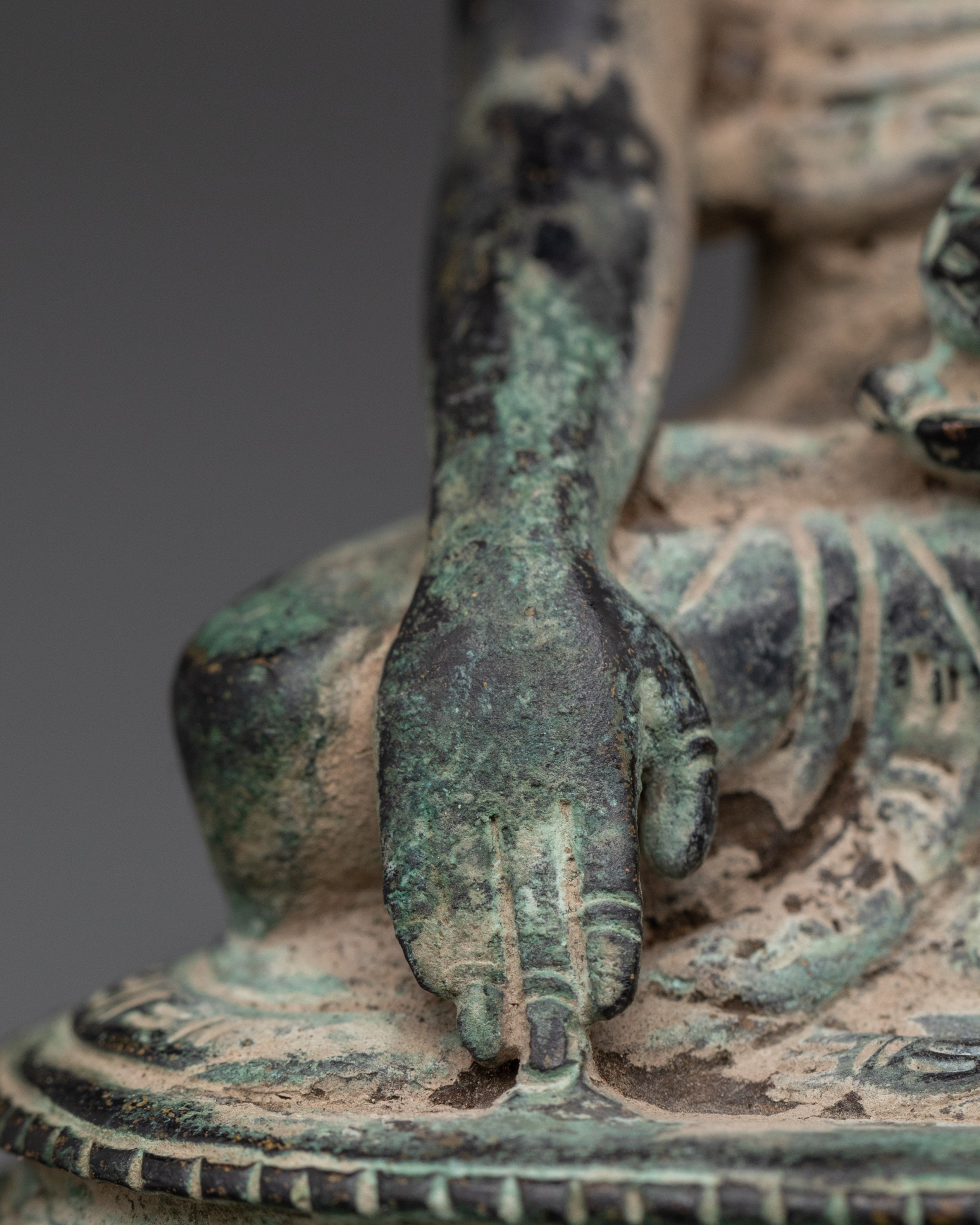Shakyamuni Buddha Mediation  Icon | Handcrafted Oxidized Copper