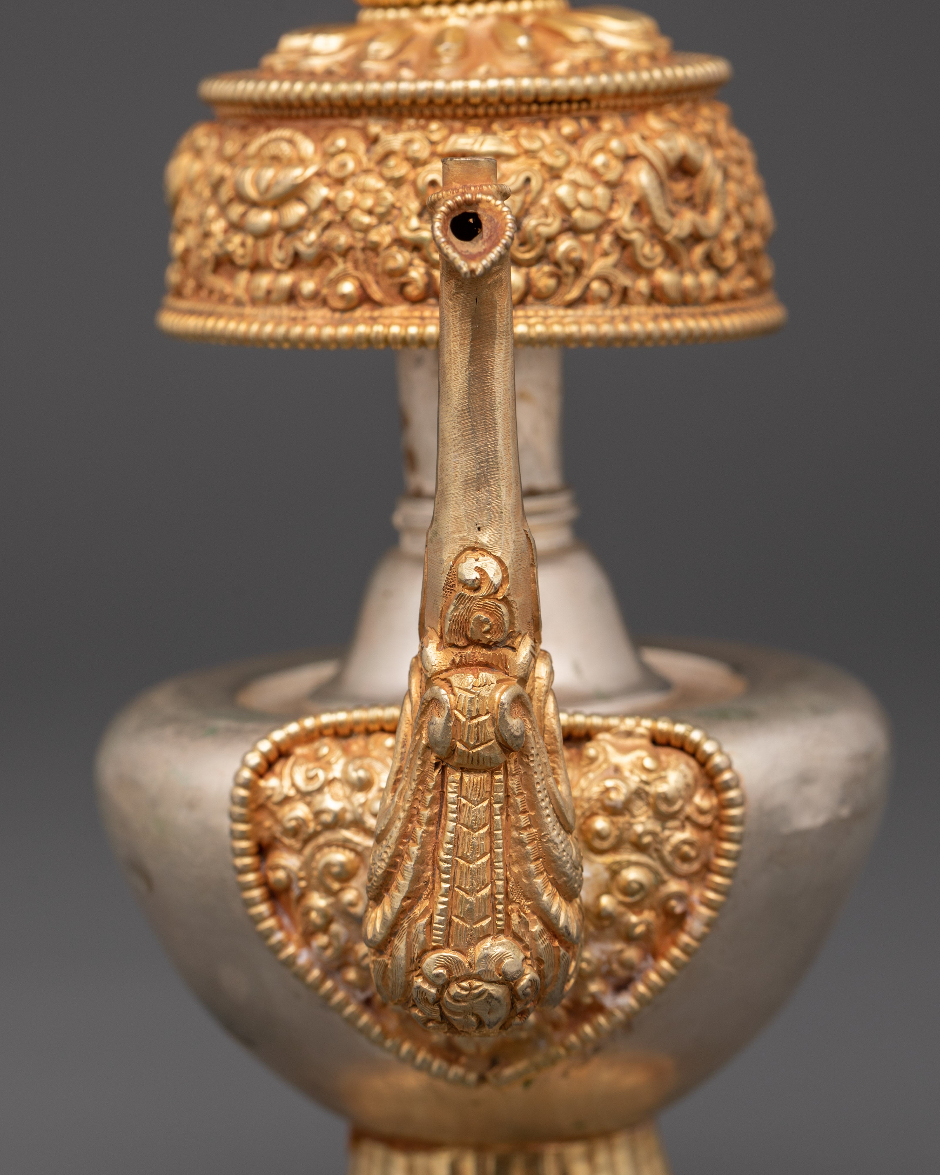 Buddhist Ritual Bhumba Offering | Gold & Silver Plated Ritual Altar Bhumba