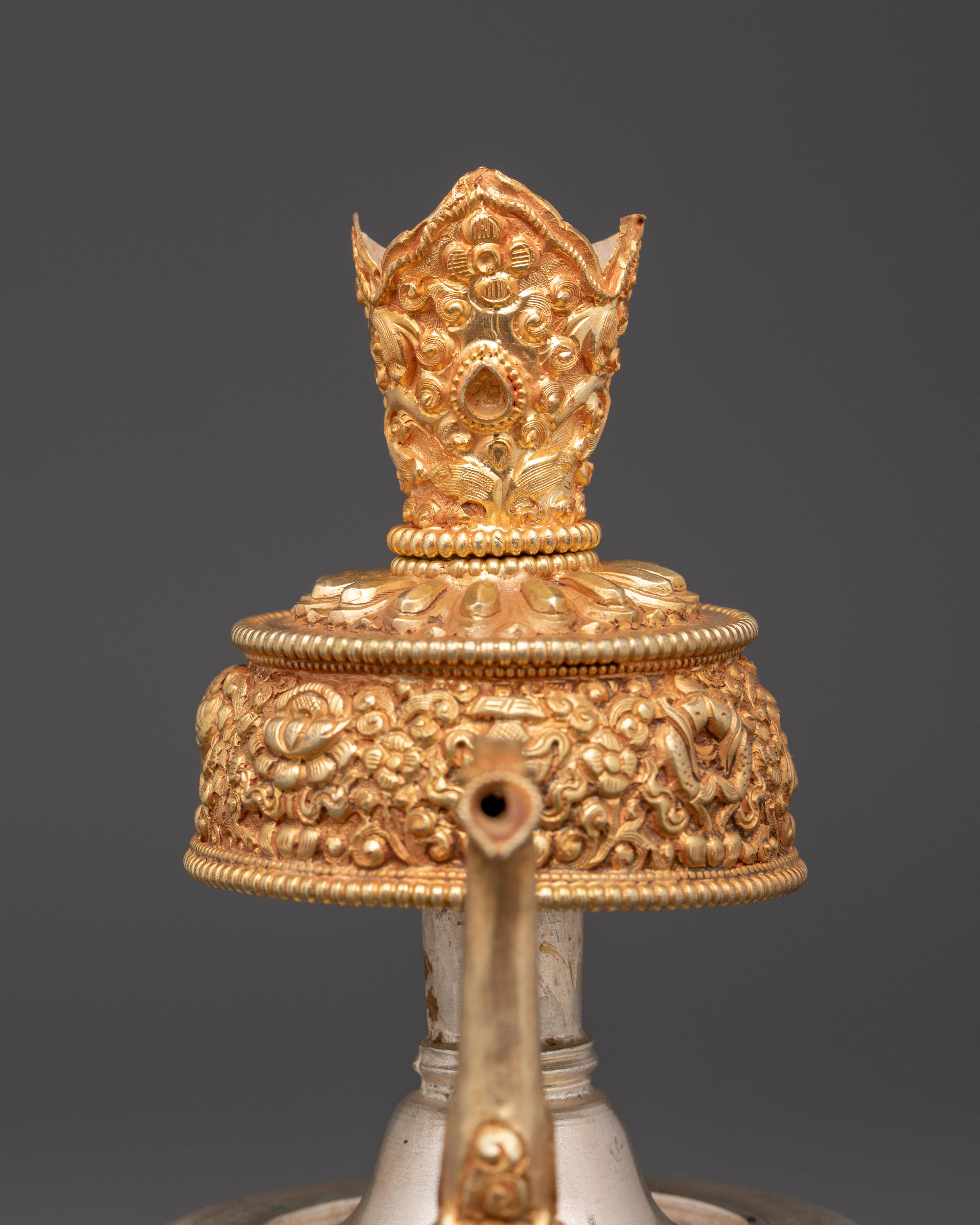 Buddhist Ritual Bhumba Offering | Gold & Silver Plated Ritual Altar Bhumba