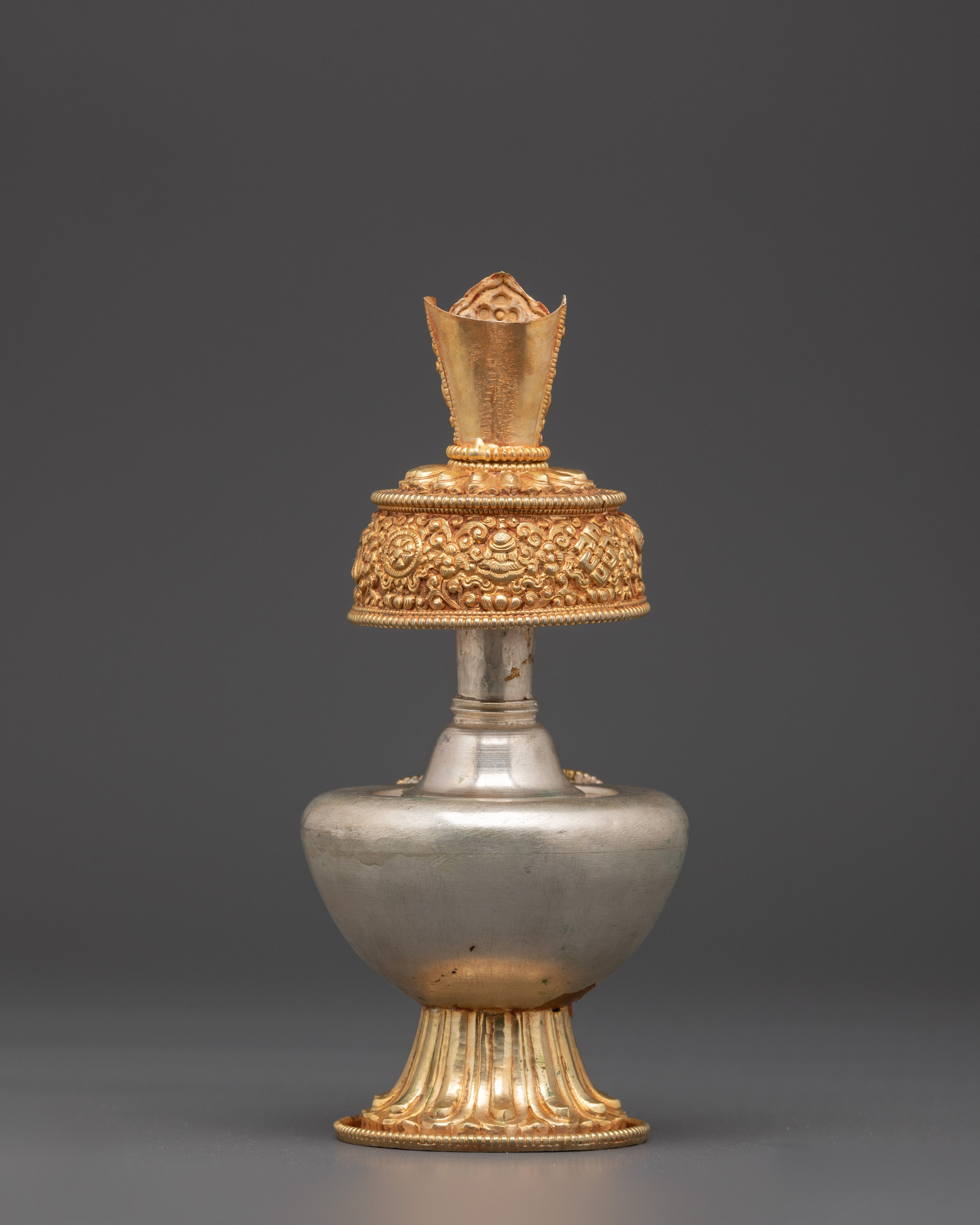 Buddhist Ritual Bhumba Offering | Gold & Silver Plated Ritual Altar Bhumba