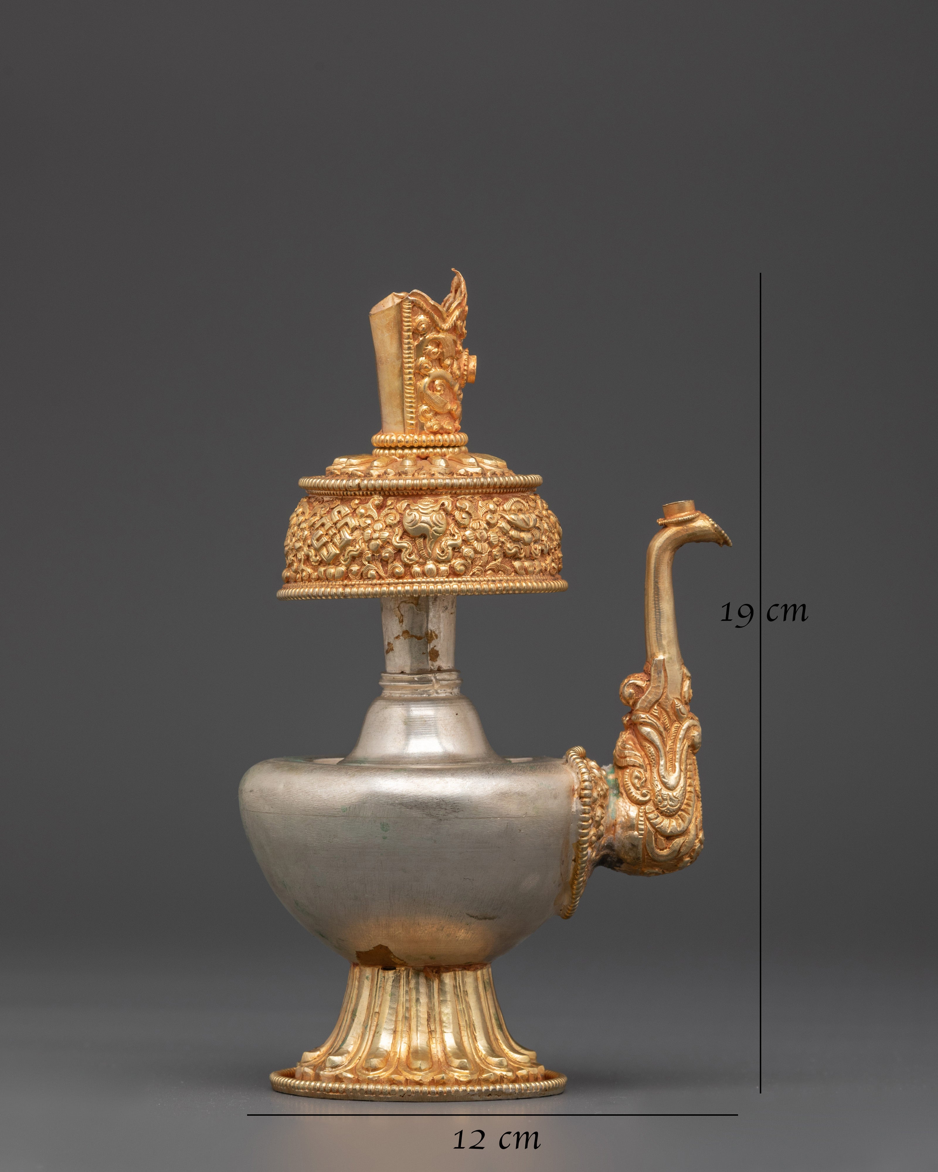 Buddhist Ritual Bhumba Offering | Gold & Silver Plated Ritual Altar Bhumba