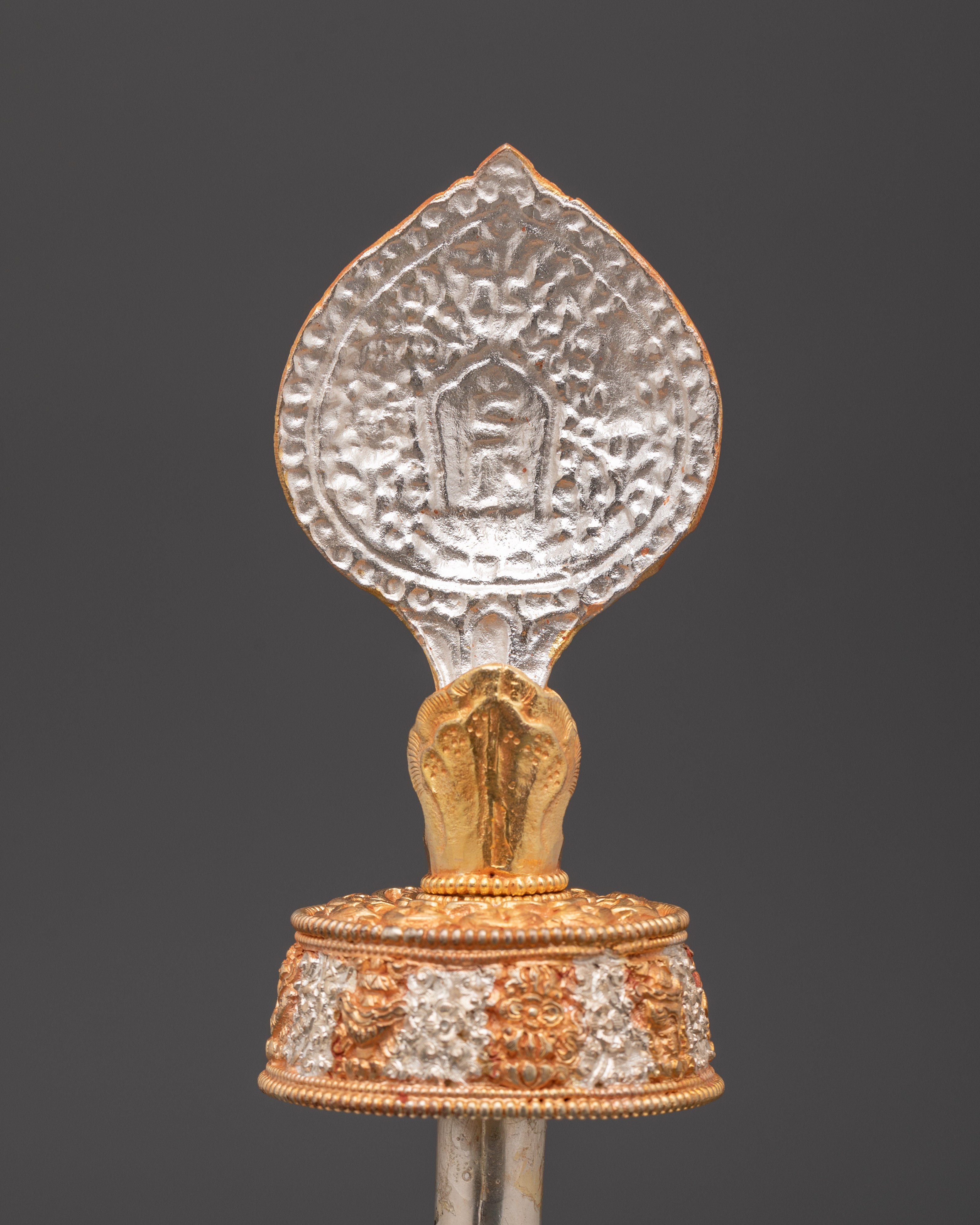 Tibetan Bhumba Ritual Offering Vase | Gold & Silver Plated Ritual Altar Vase