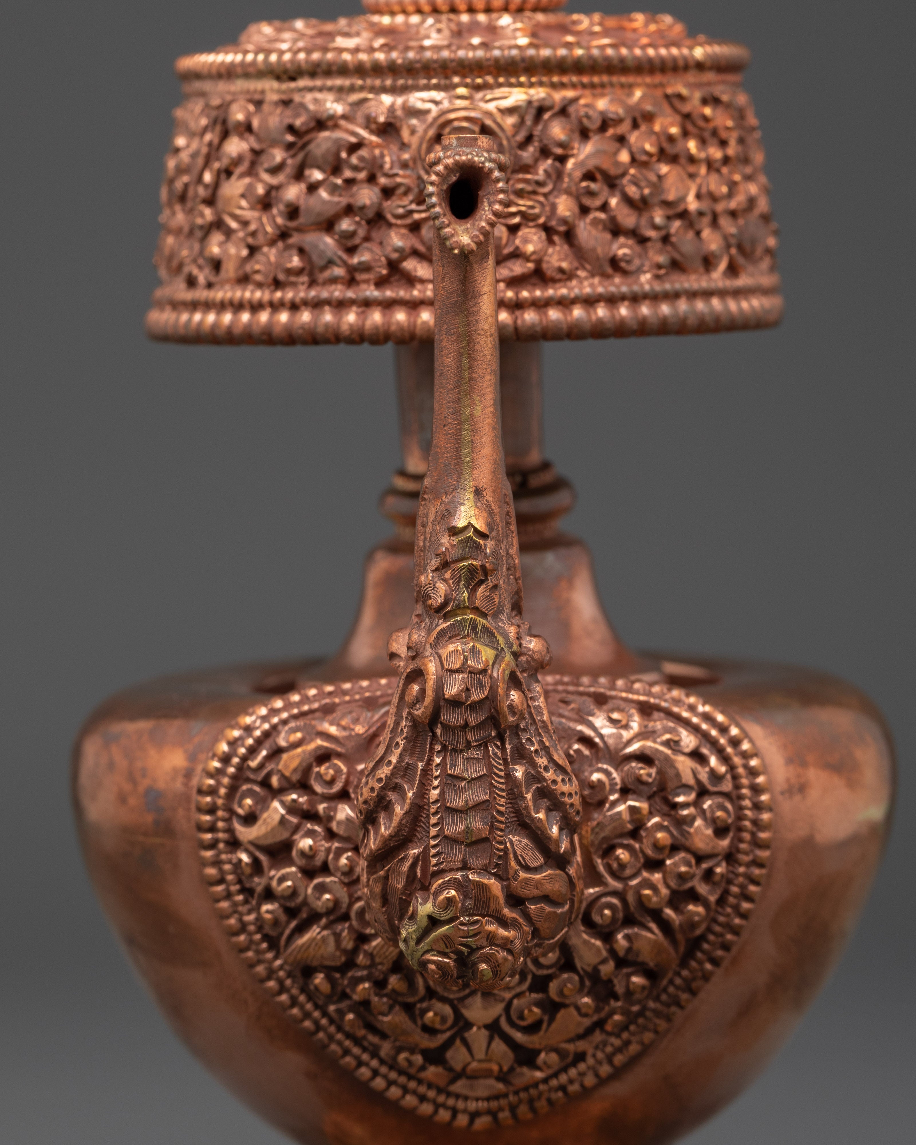 Tibetan Copper Bhumba | Traditional Ritual Vase for Purification & Altar Use