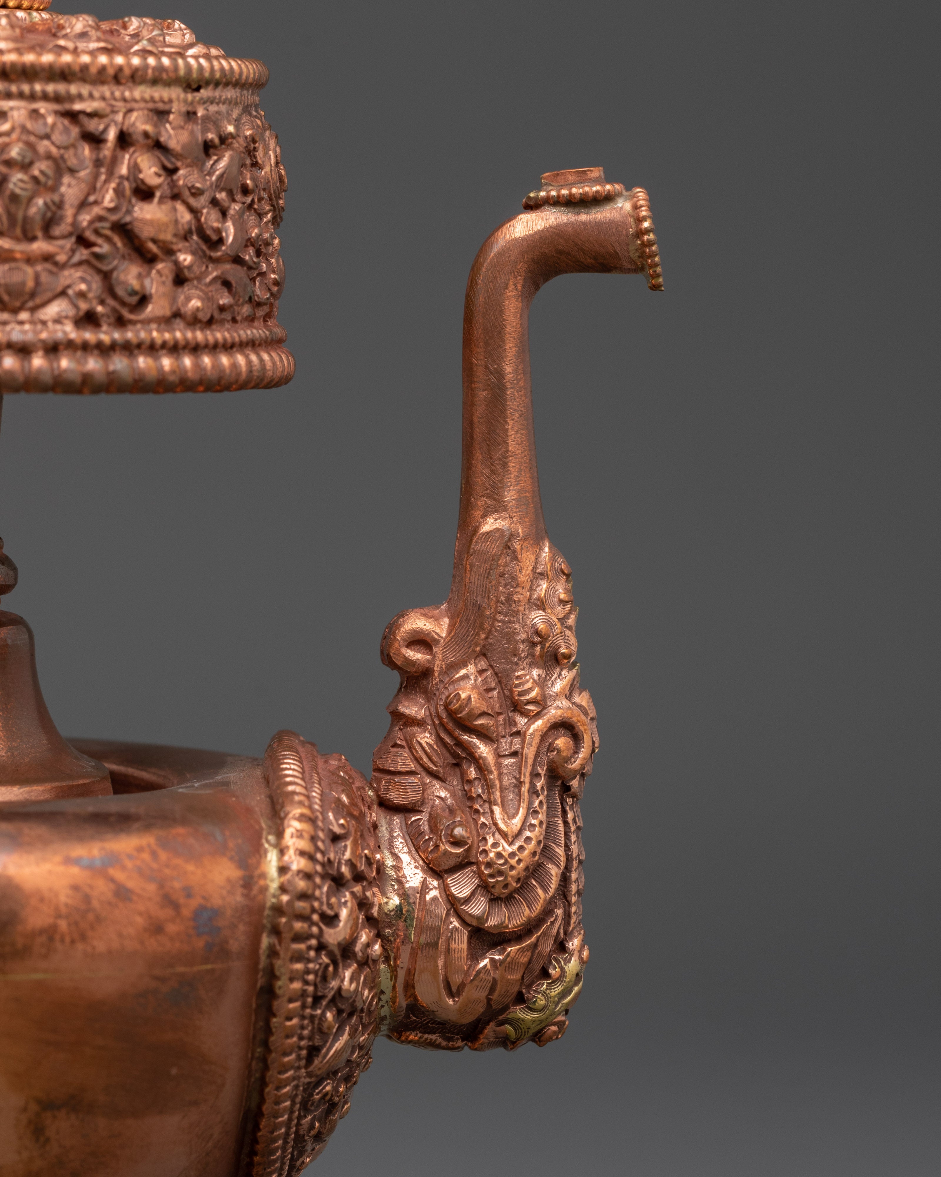 Tibetan Copper Bhumba | Traditional Ritual Vase for Purification & Altar Use