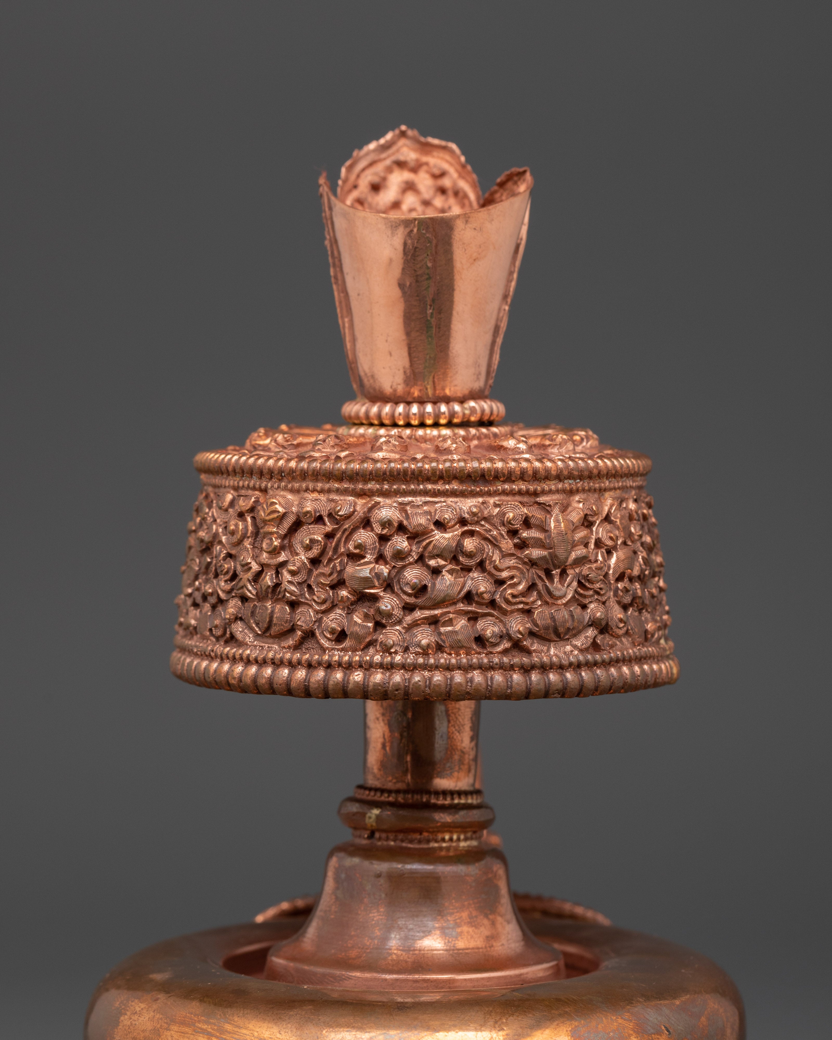 Tibetan Copper Bhumba | Traditional Ritual Vase for Purification & Altar Use