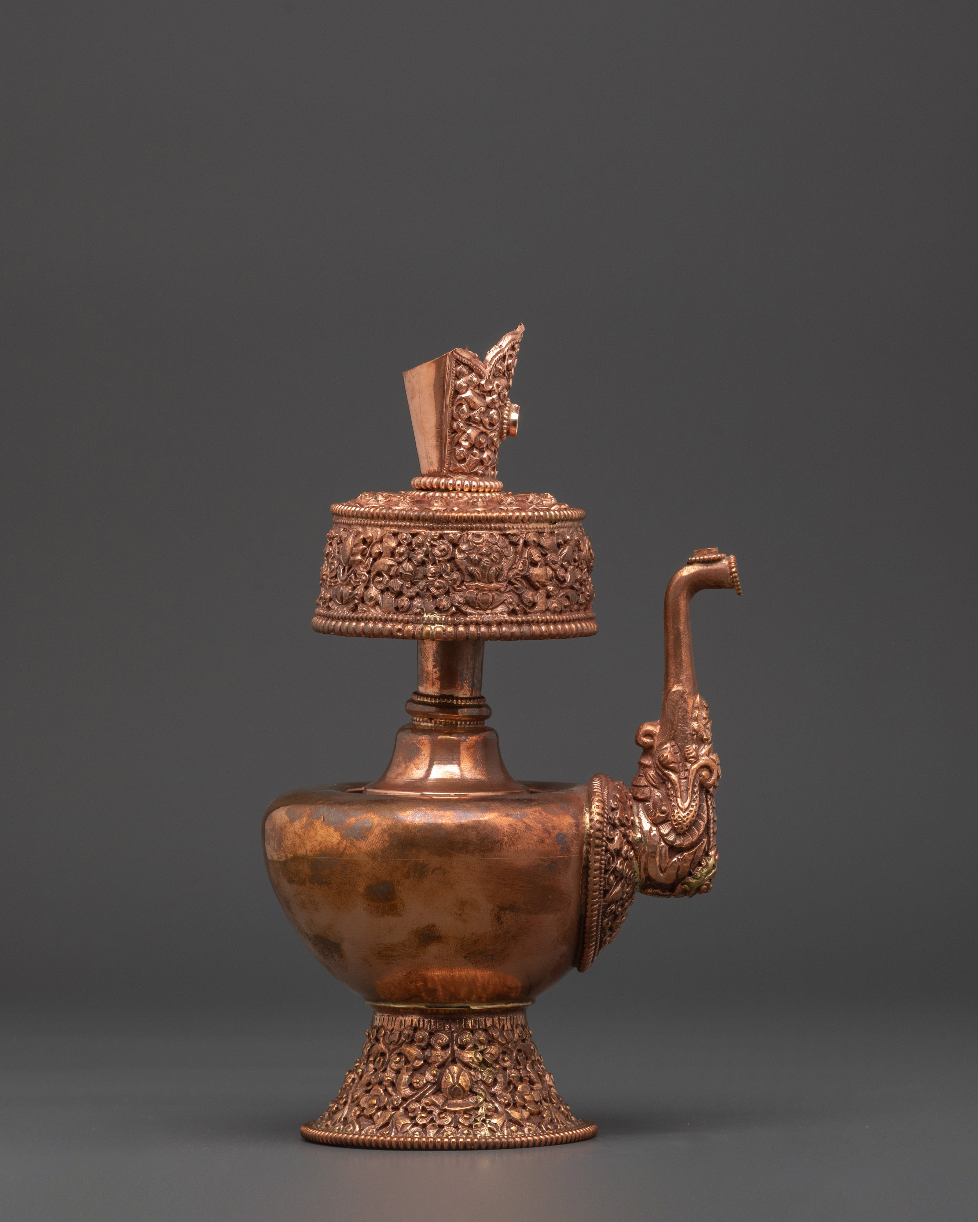 Tibetan Copper Bhumba | Traditional Ritual Vase for Purification & Altar Use