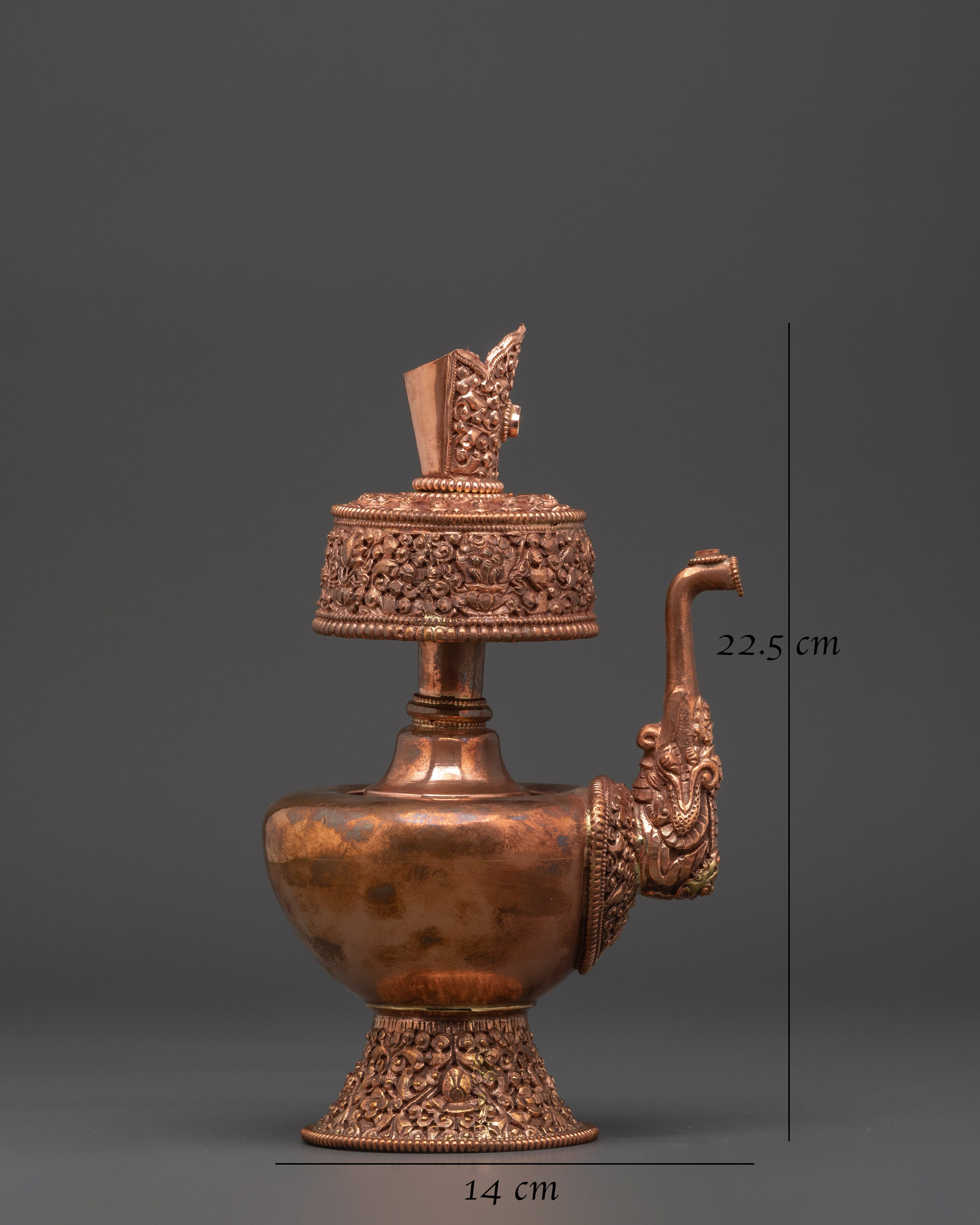 Tibetan Copper Bhumba | Traditional Ritual Vase for Purification & Altar Use