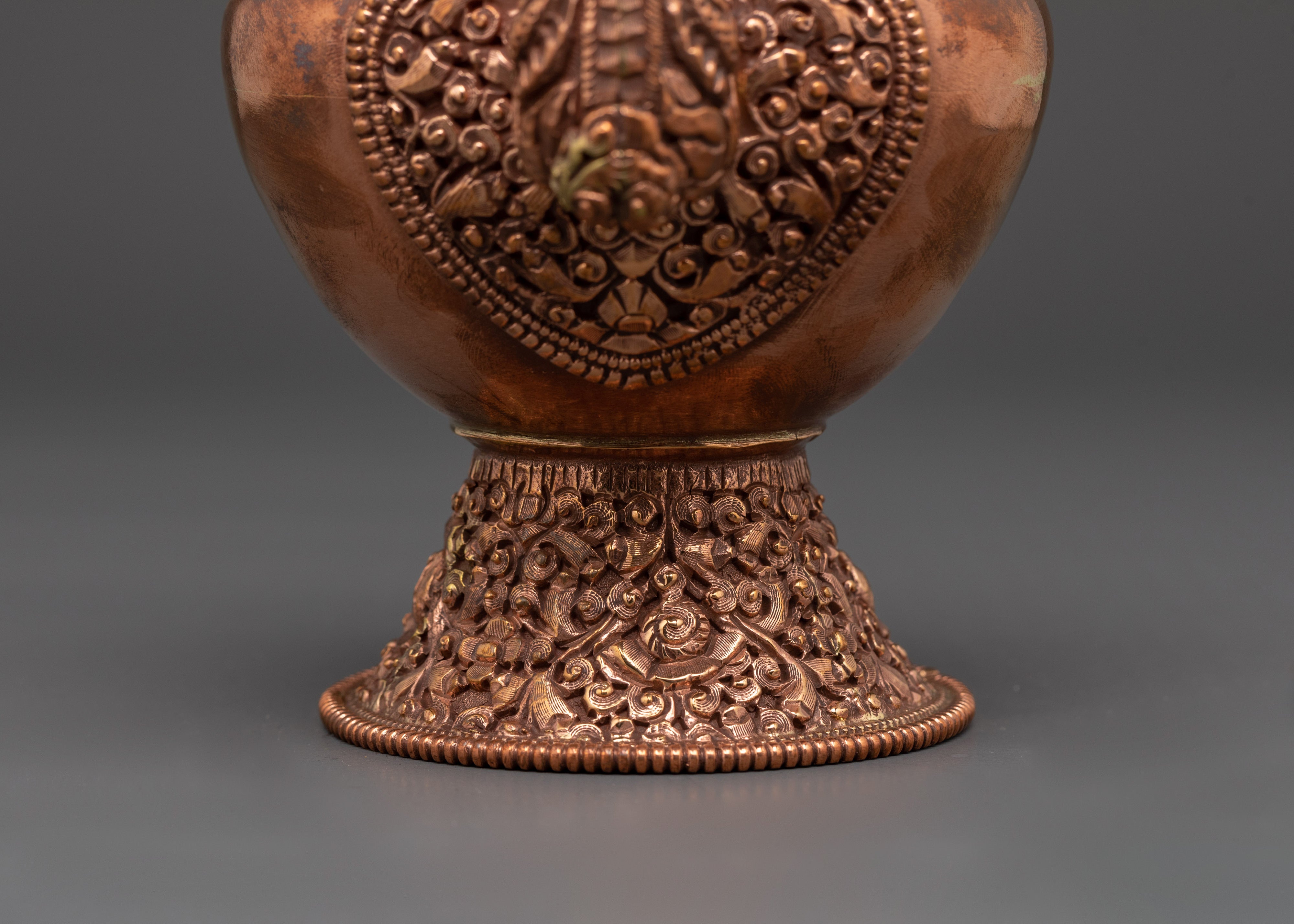 Tibetan Copper Bhumba | Traditional Ritual Vase for Purification & Altar Use