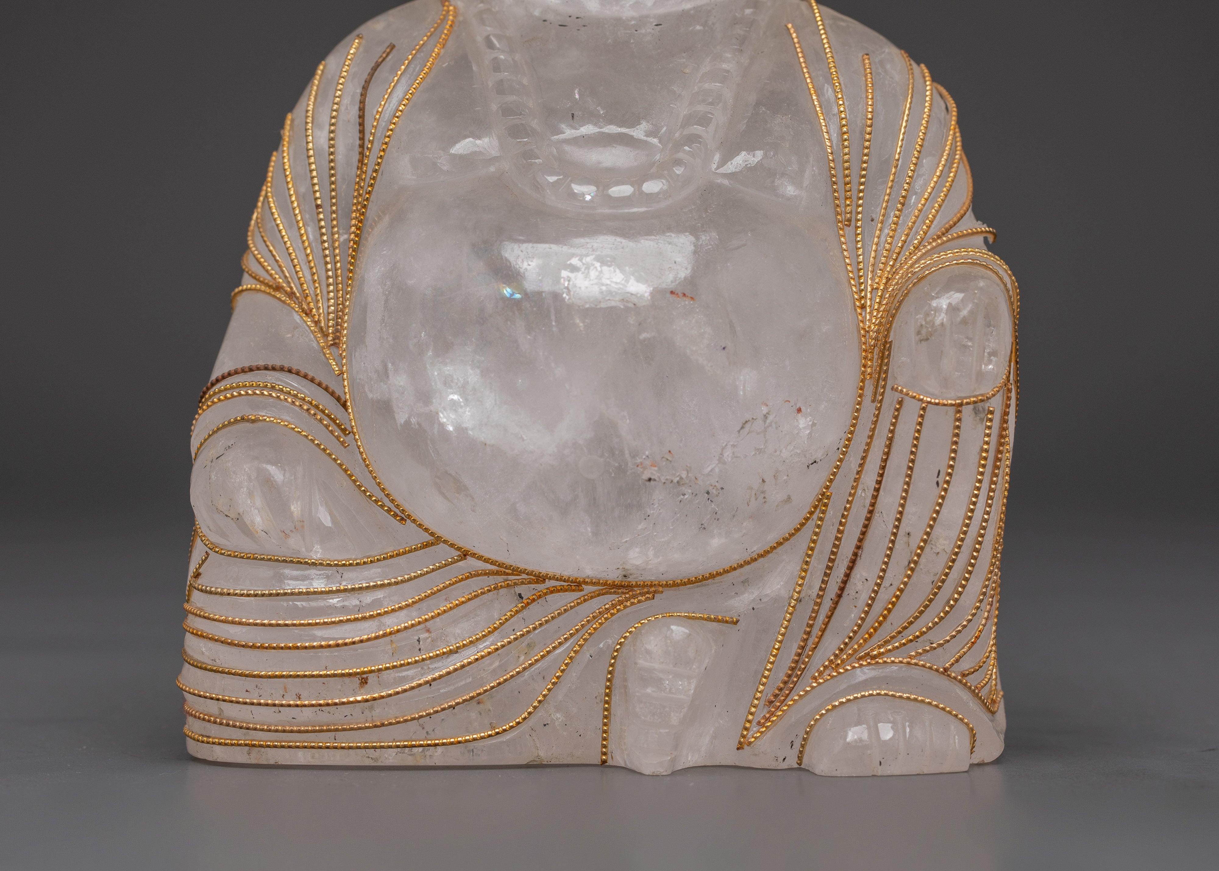 Crystal Laughing Buddha Statue | Handcrafted