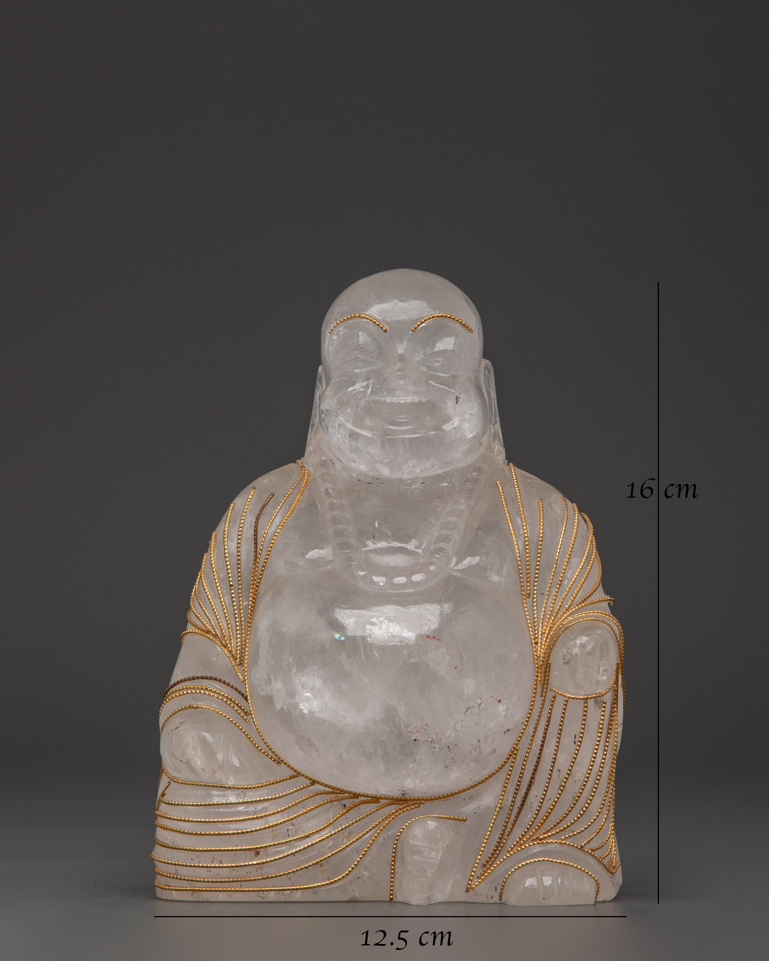 Crystal Laughing Buddha Statue | Handcrafted