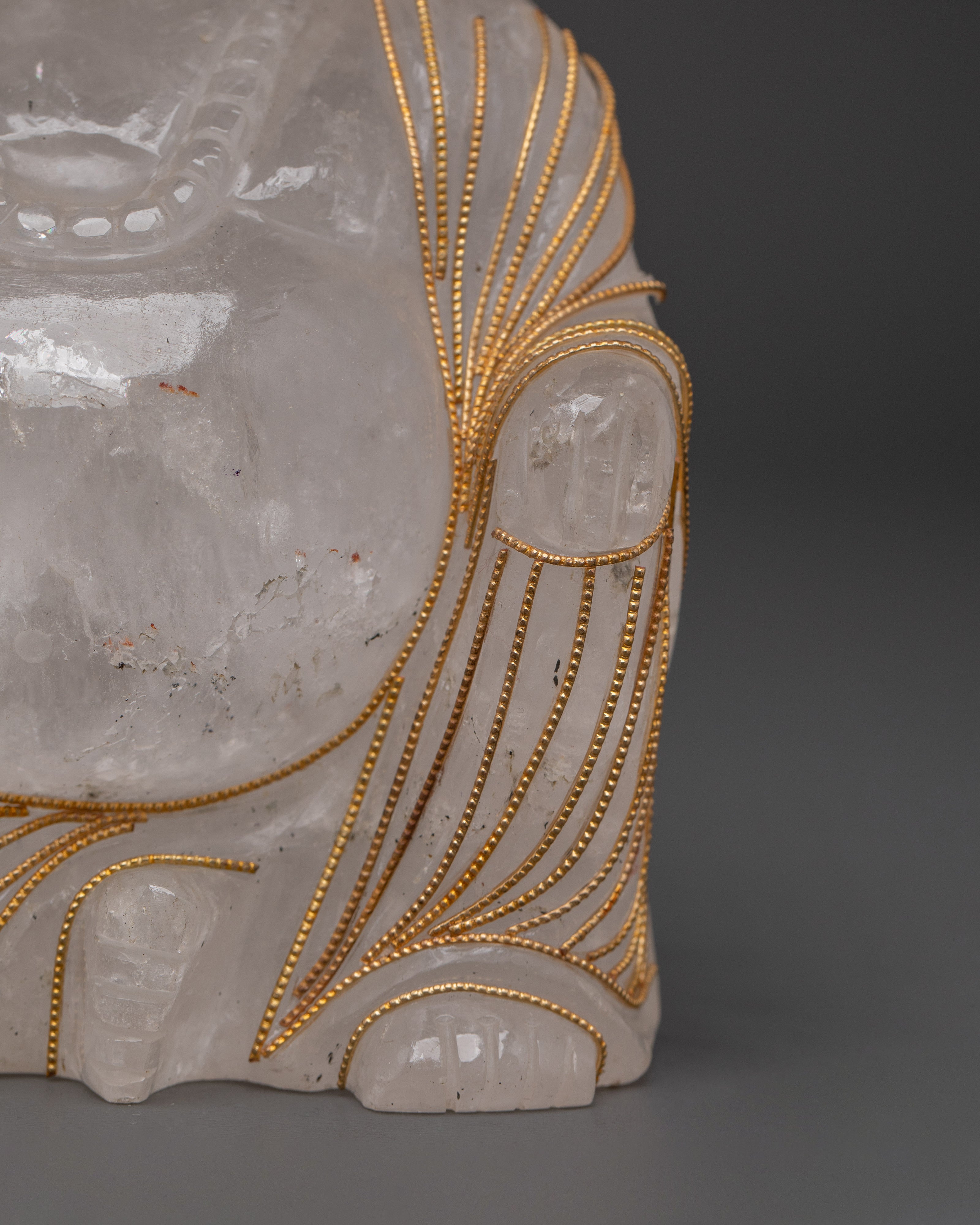 Crystal Laughing Buddha Statue | Handcrafted