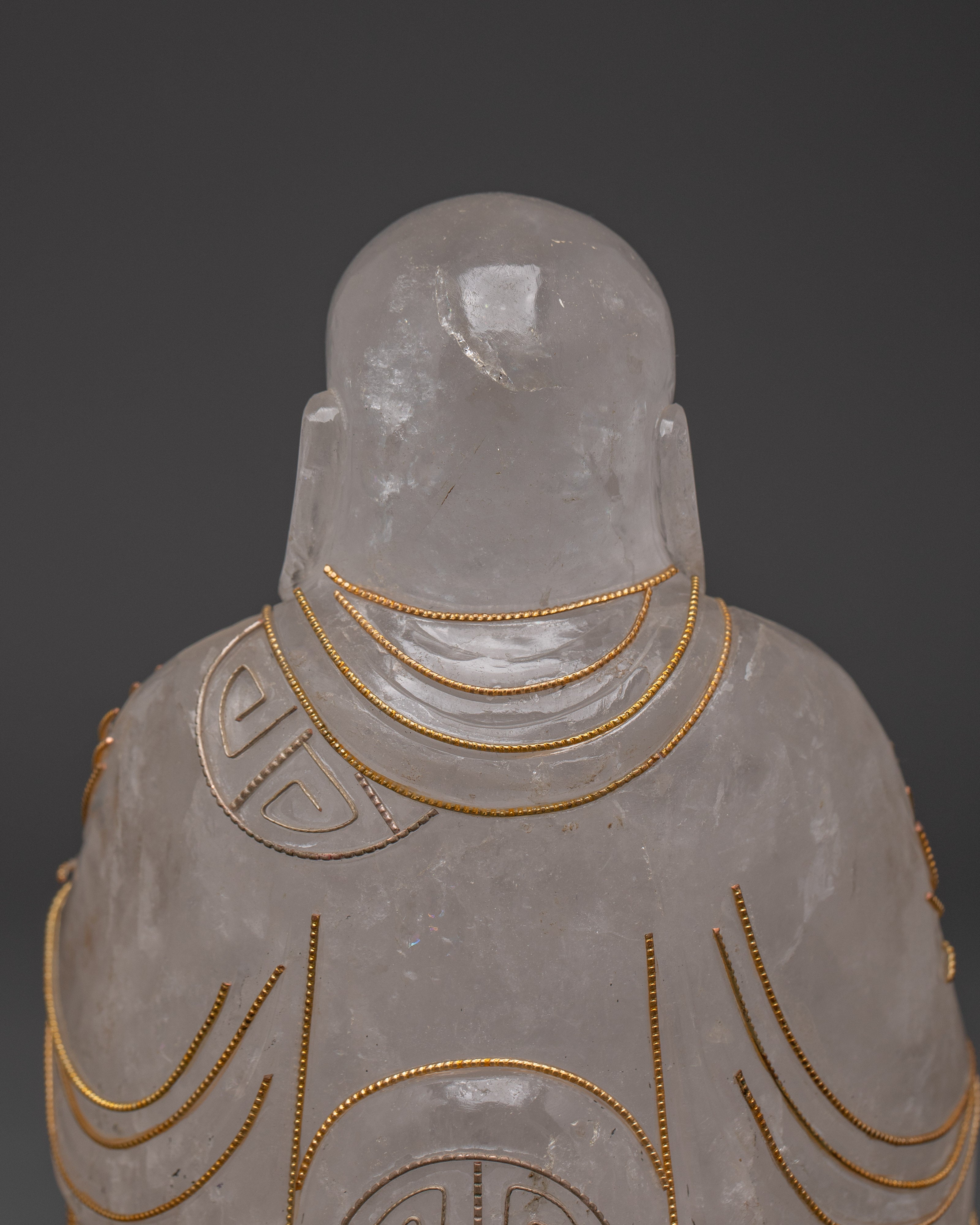 Crystal Laughing Buddha Statue | Handcrafted