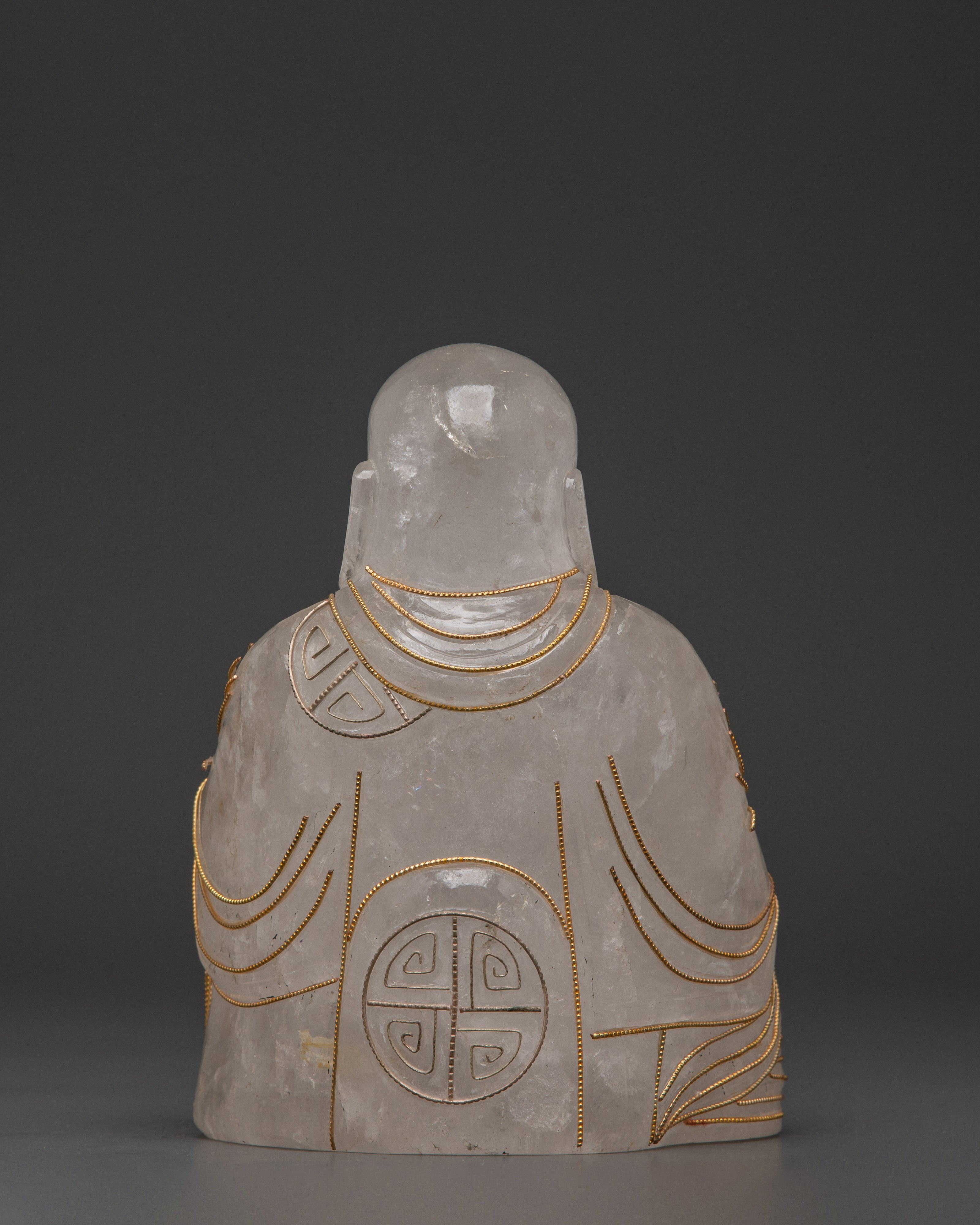 Crystal Laughing Buddha Statue | Handcrafted