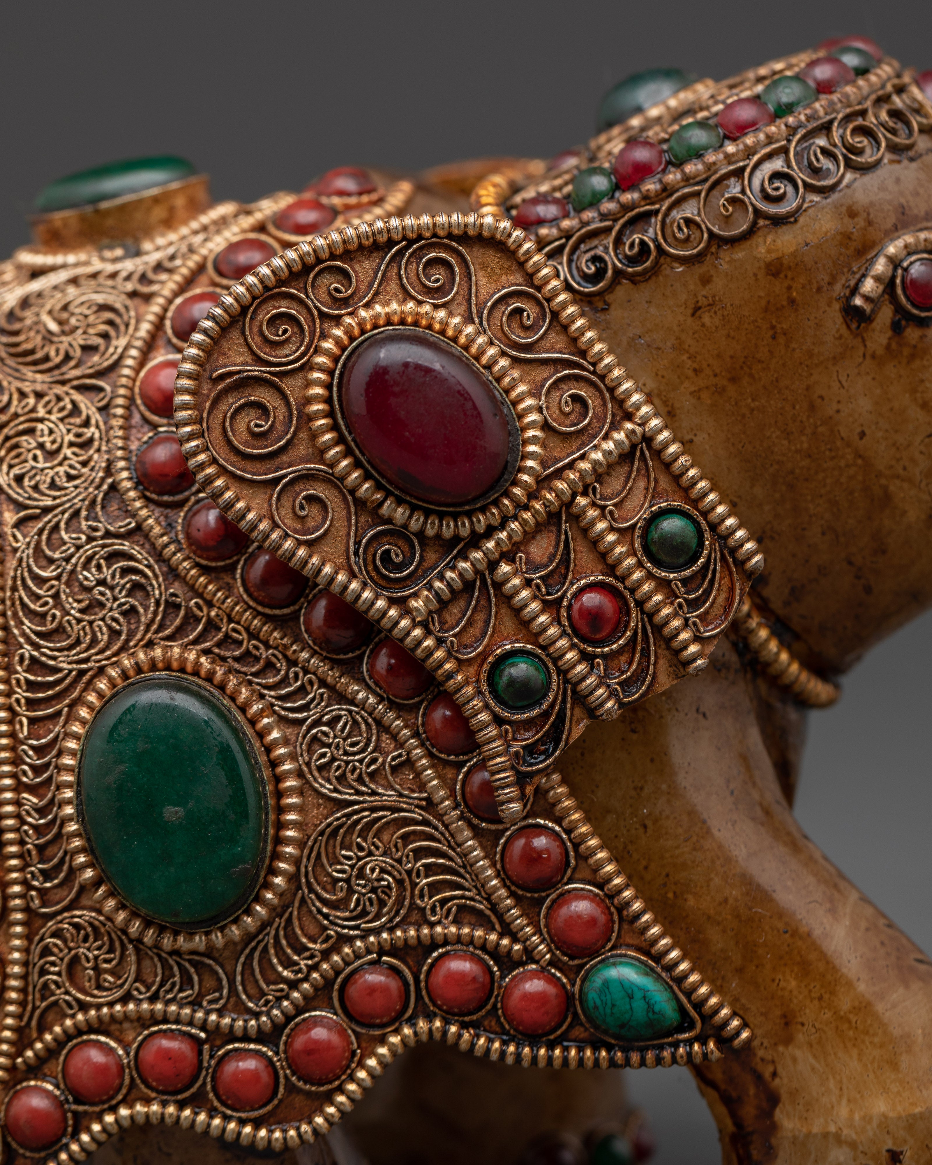 Handcrafted Elephant Figurine | Crystal, Copper & Silver Plated Statue