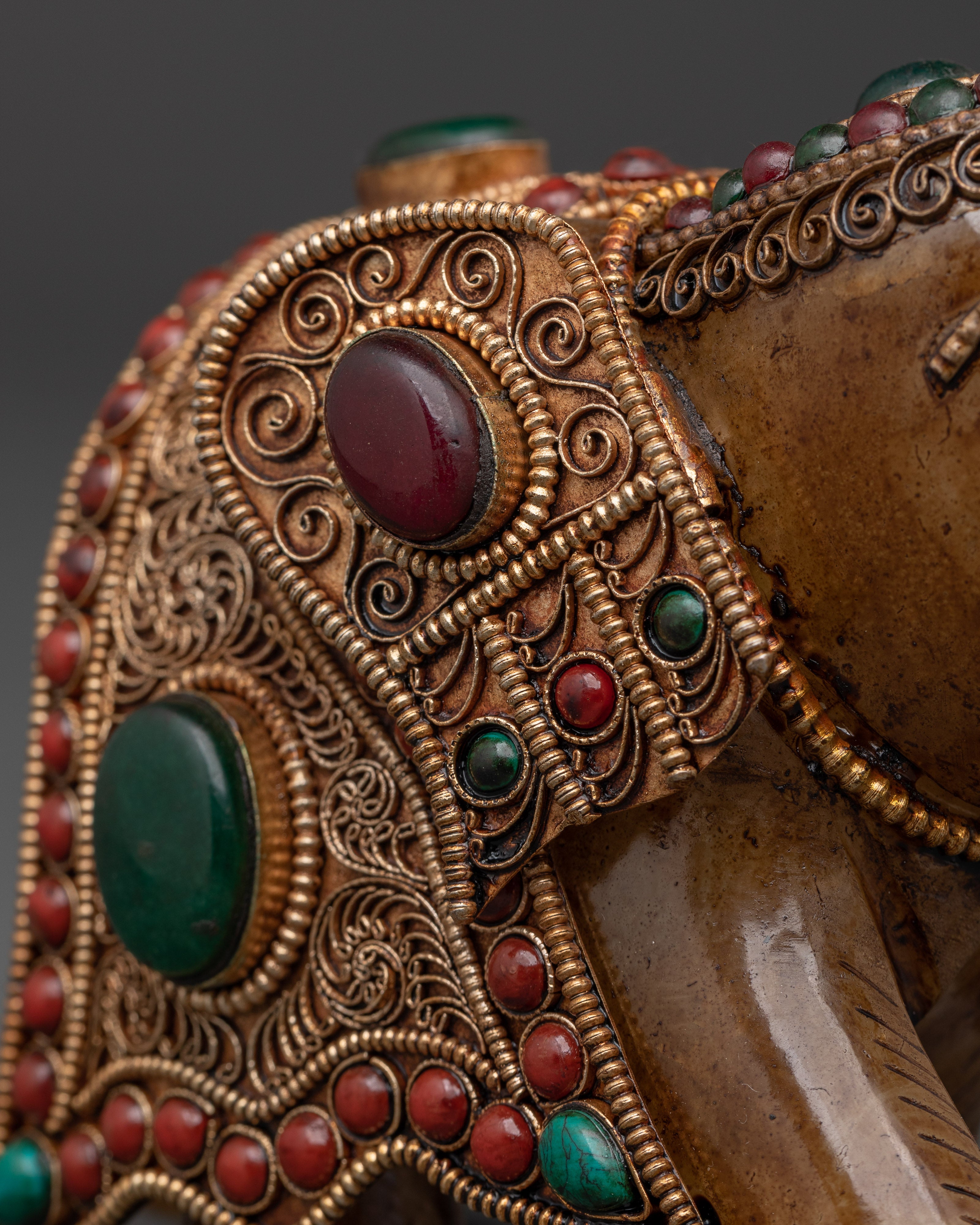 Handcrafted Elephant Figurine | Crystal, Copper & Silver Plated Statue