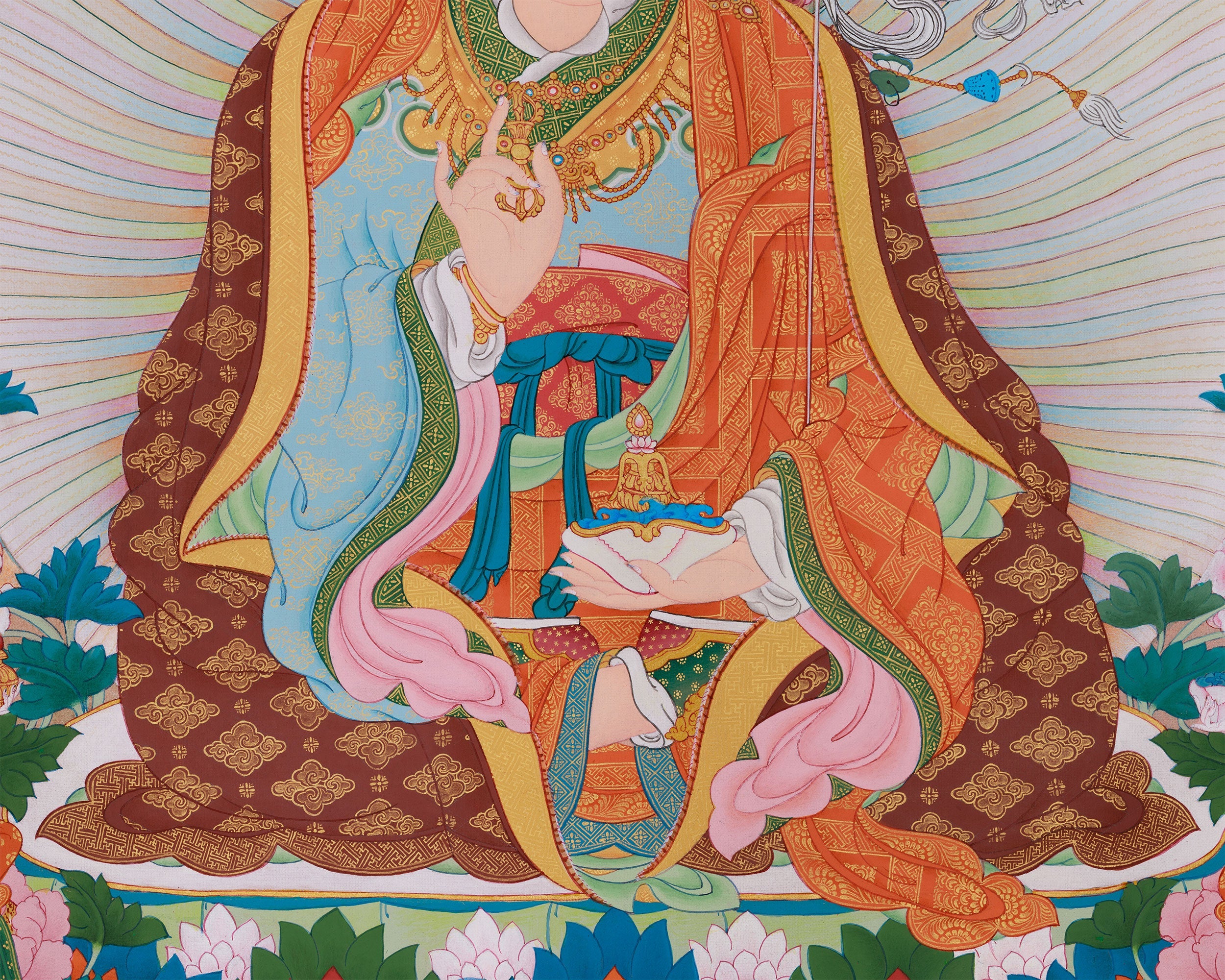 Majestic Thangka of Eight Manifestations of Guru Padmasambhava | Iconic Forms of the Lotus-Born Master