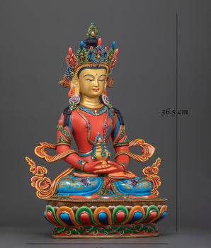 Amitayus Colored Handmade Statue | Symbol of Longevity and Wisdom