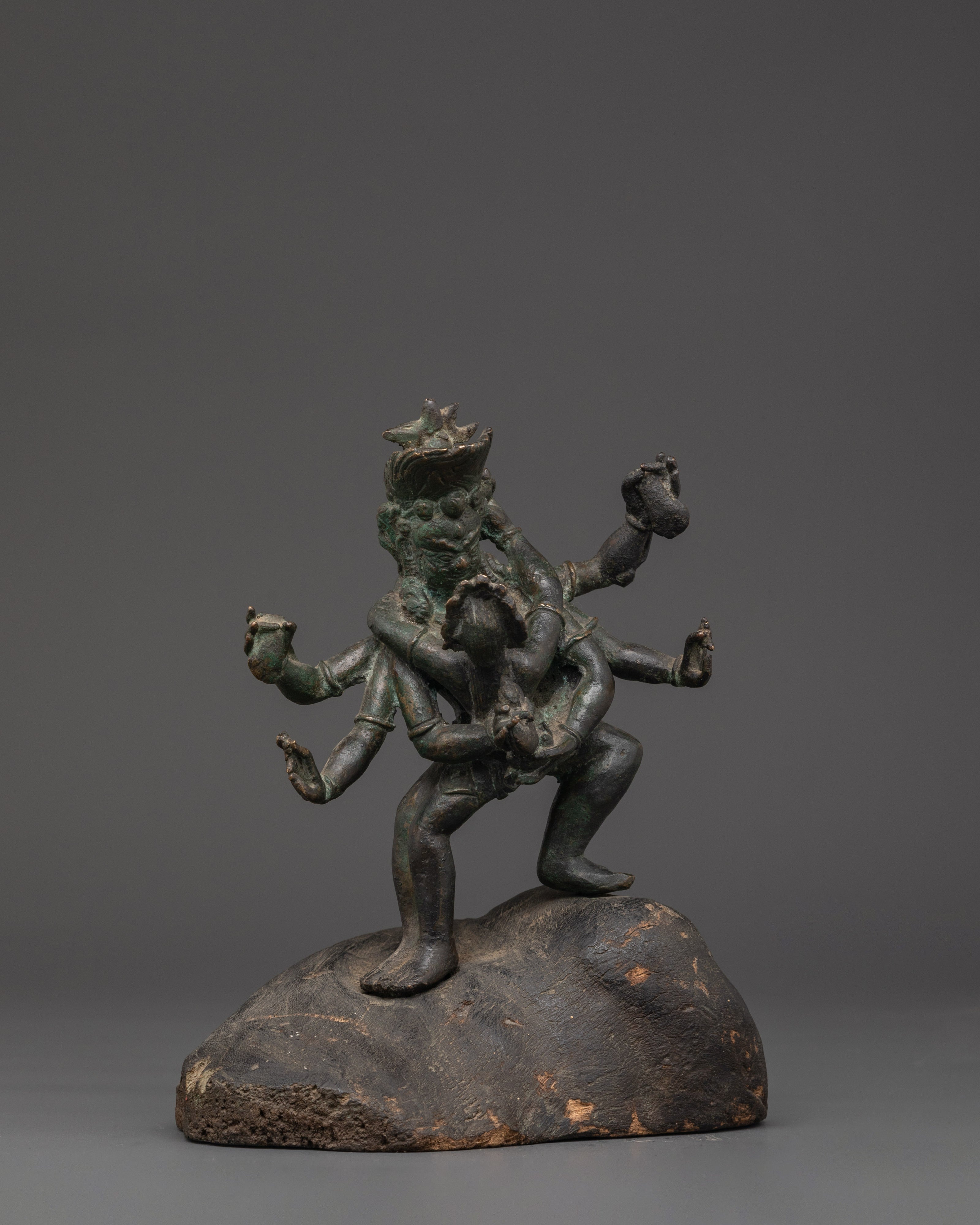 Handcrafted Bronze Mahakala Statue | Tibetan Protector Deity Sculpture