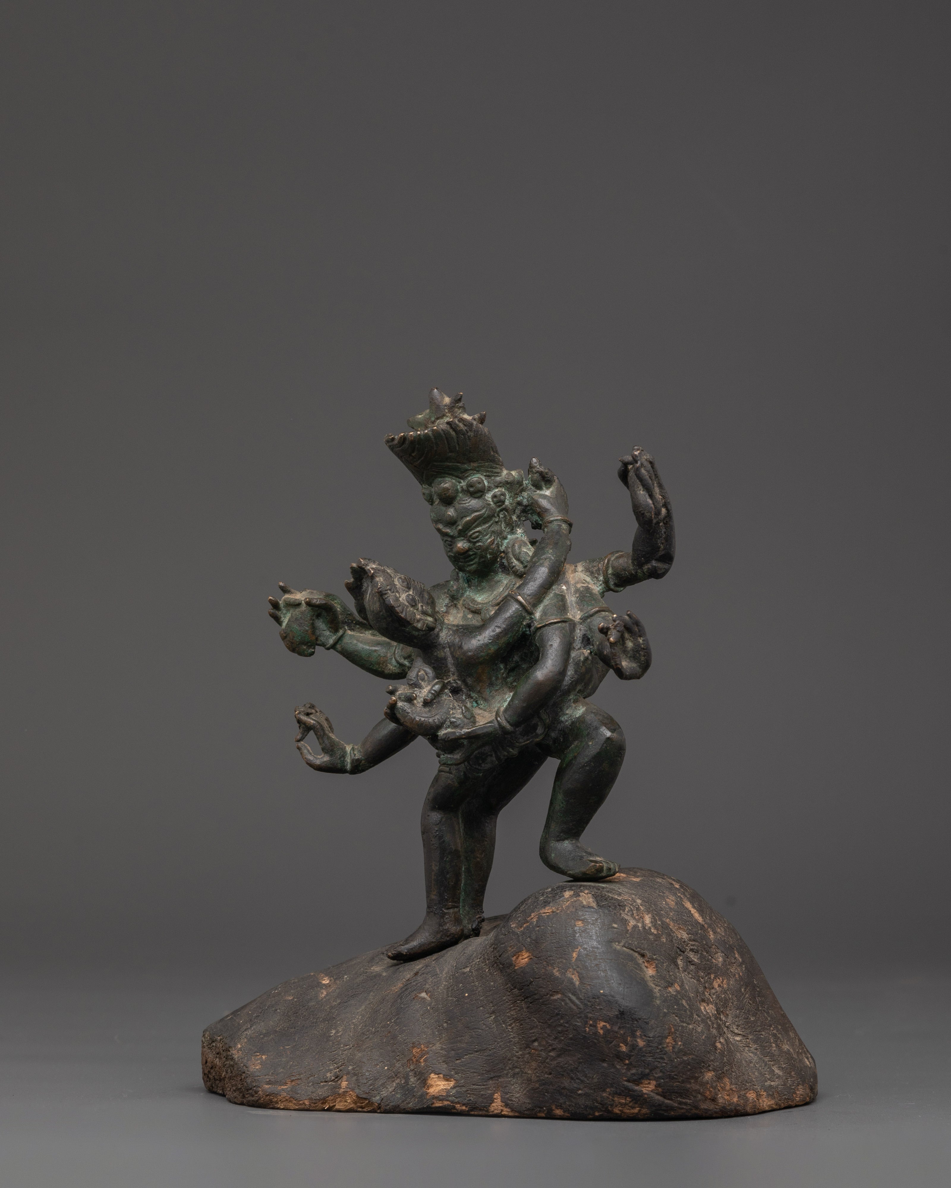 Handcrafted Bronze Mahakala Statue | Tibetan Protector Deity Sculpture