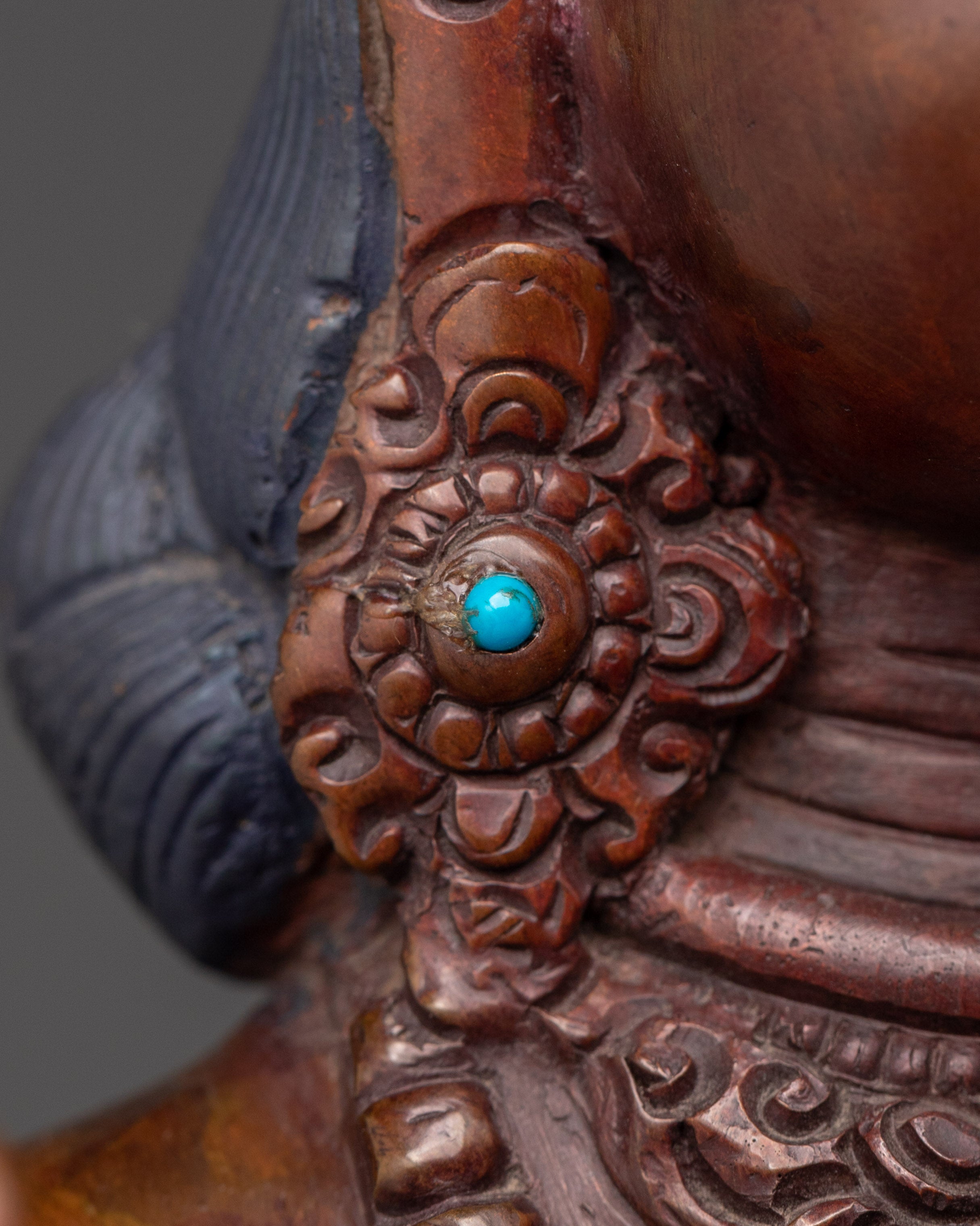 Traditional Krishna Carving Statue | Handcrafted Oxidized Copper Artwork