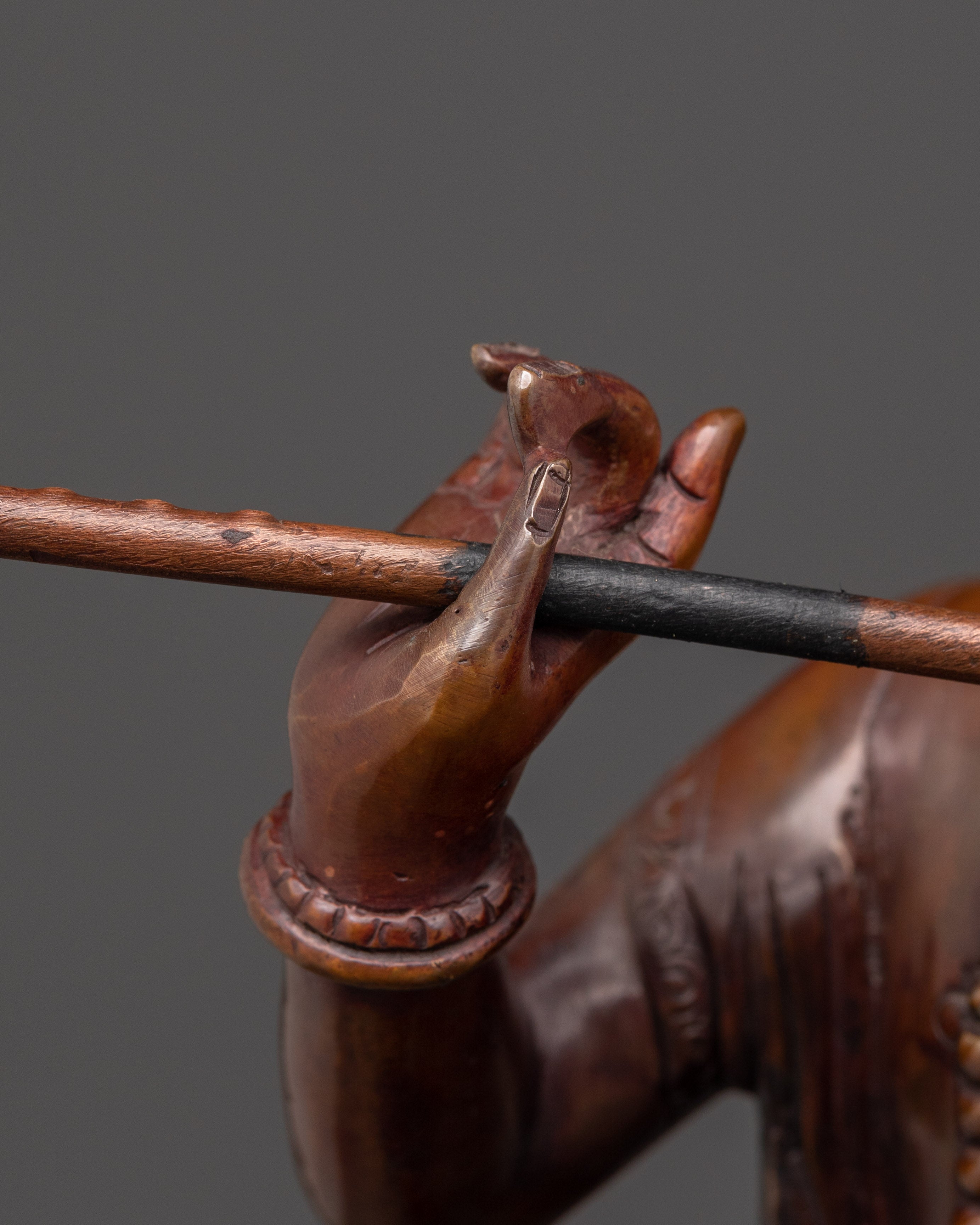 Traditional Krishna Carving Statue | Handcrafted Oxidized Copper Artwork