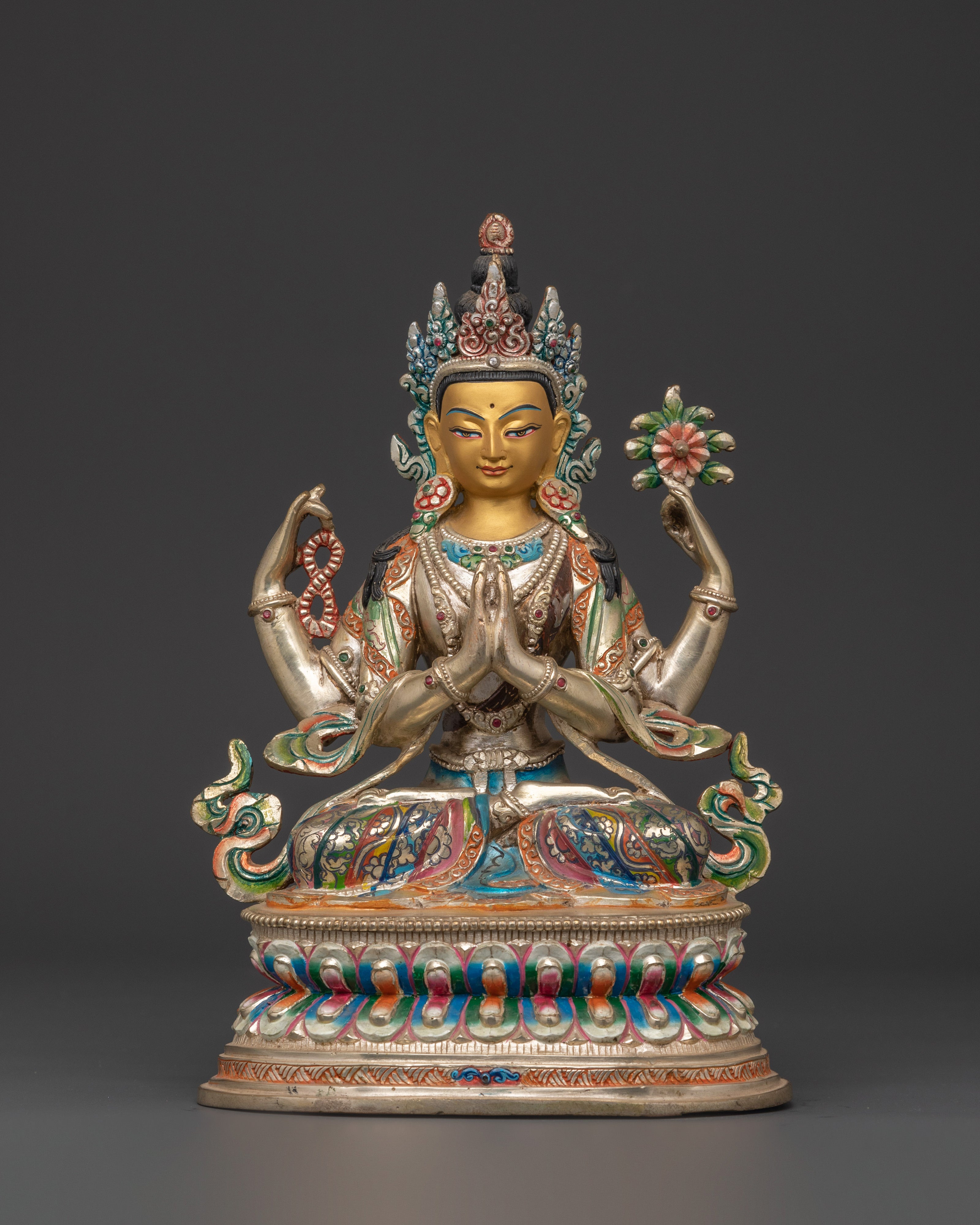 Handcrafted Bodhisattva Statue Set | Spiritual Tibetan Statues for Home and Meditation