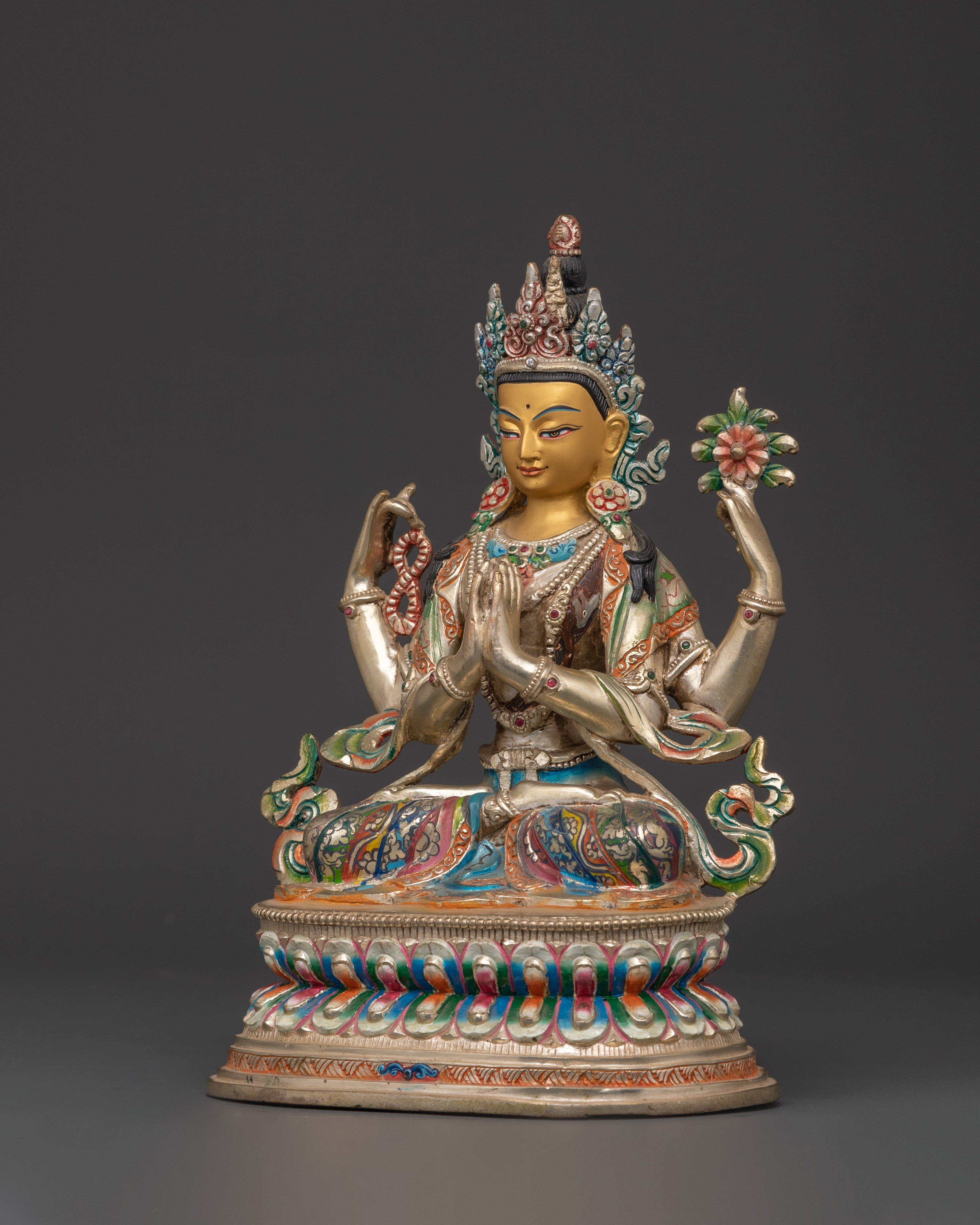 Handcrafted Bodhisattva Statue Set | Spiritual Tibetan Statues for Home and Meditation
