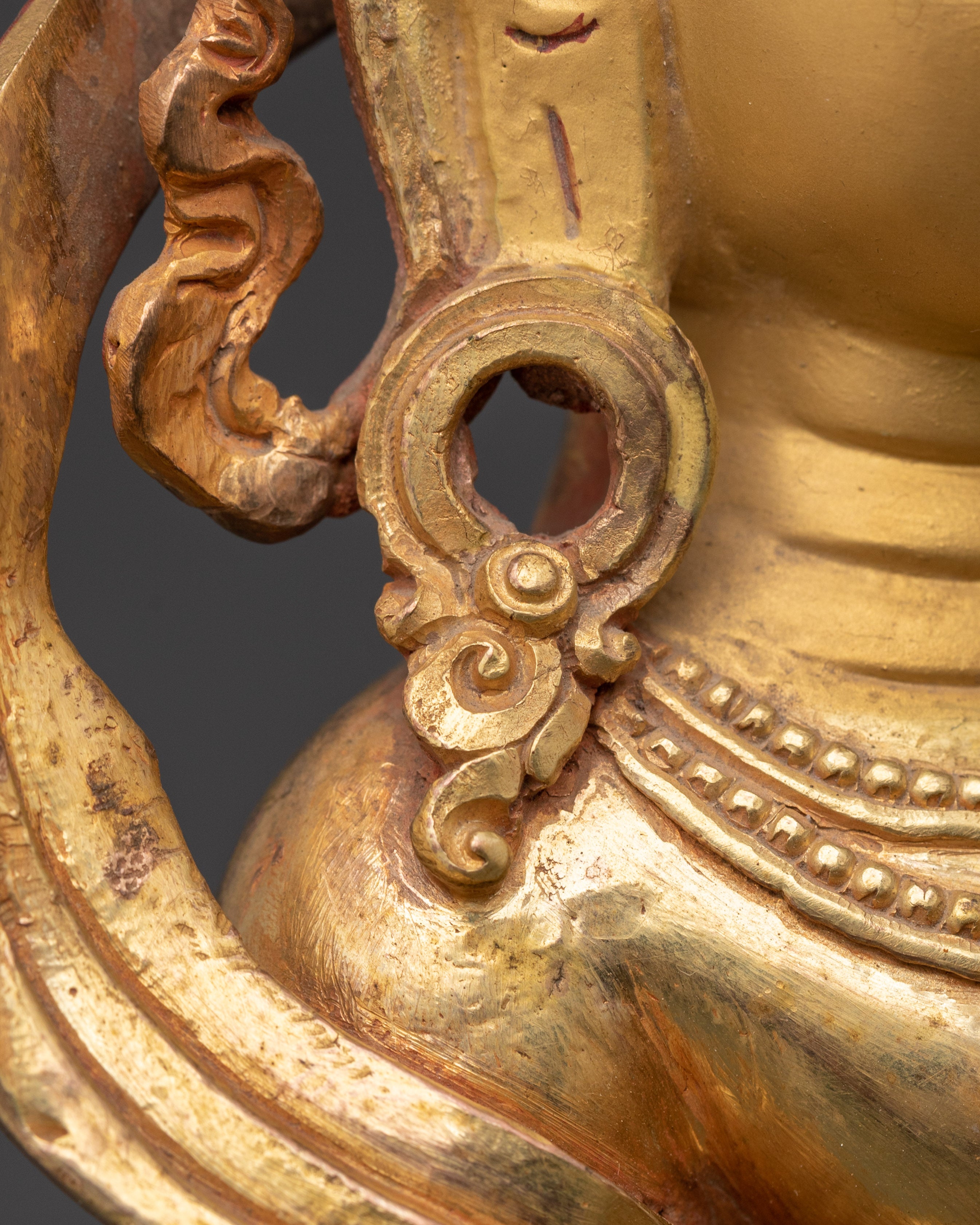 Handcrafted Bodhisattva Statue | Gold-Plated Copper Sculpture