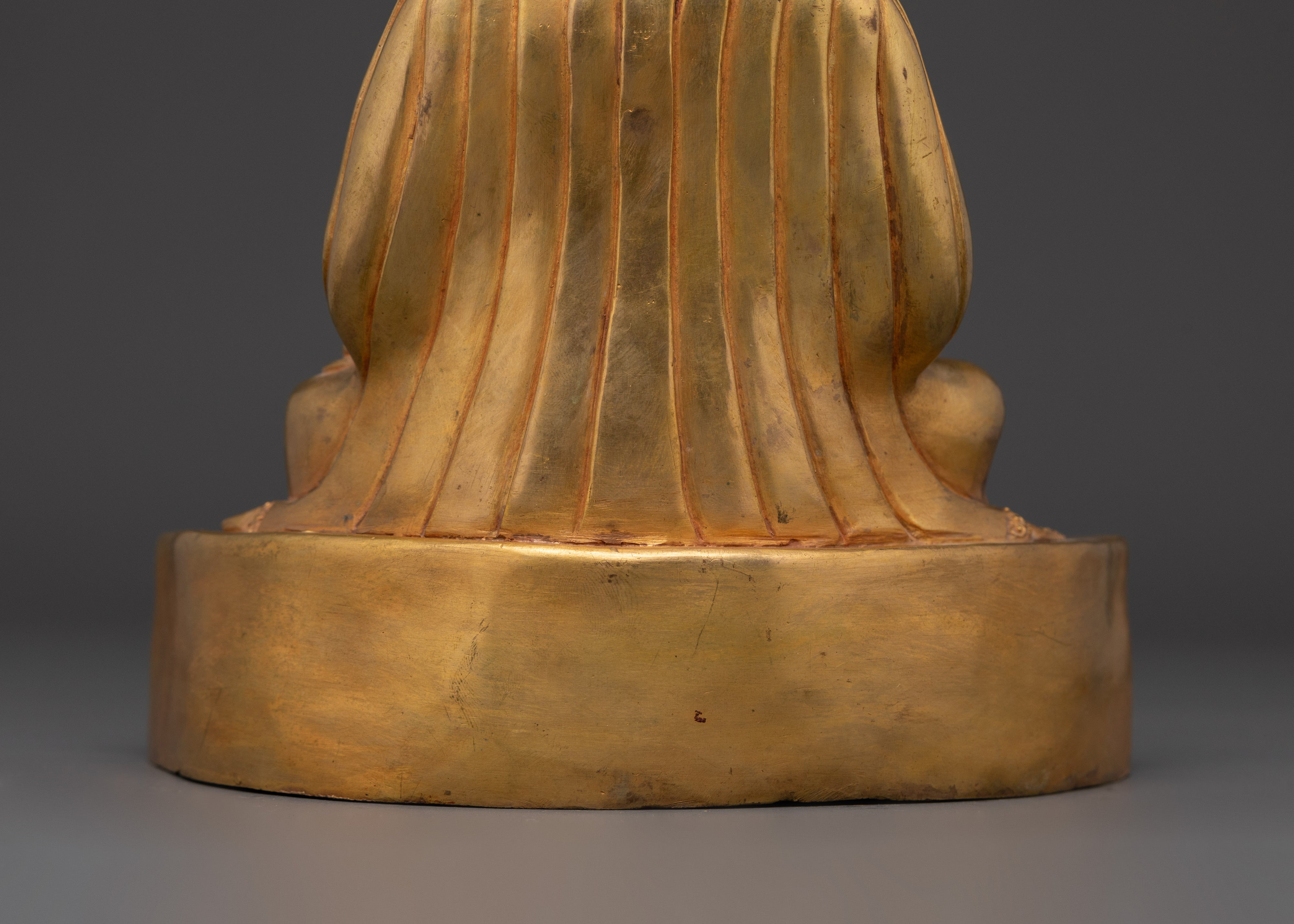 Handcrafted Gampopa Spiritual Figure | Gold-Plated Copper Tibetan Buddhist Statue
