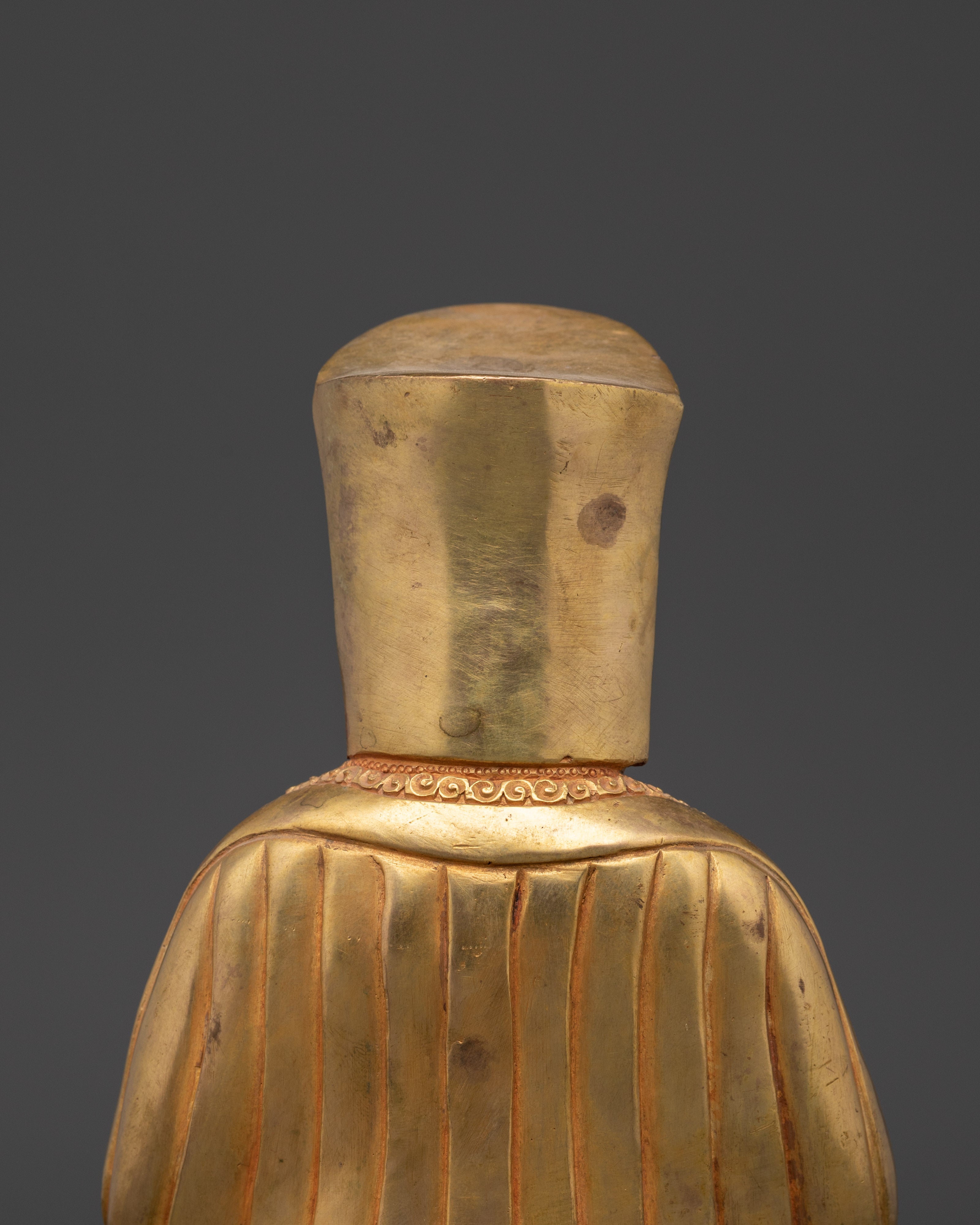Handcrafted Gampopa Spiritual Figure | Gold-Plated Copper Tibetan Buddhist Statue