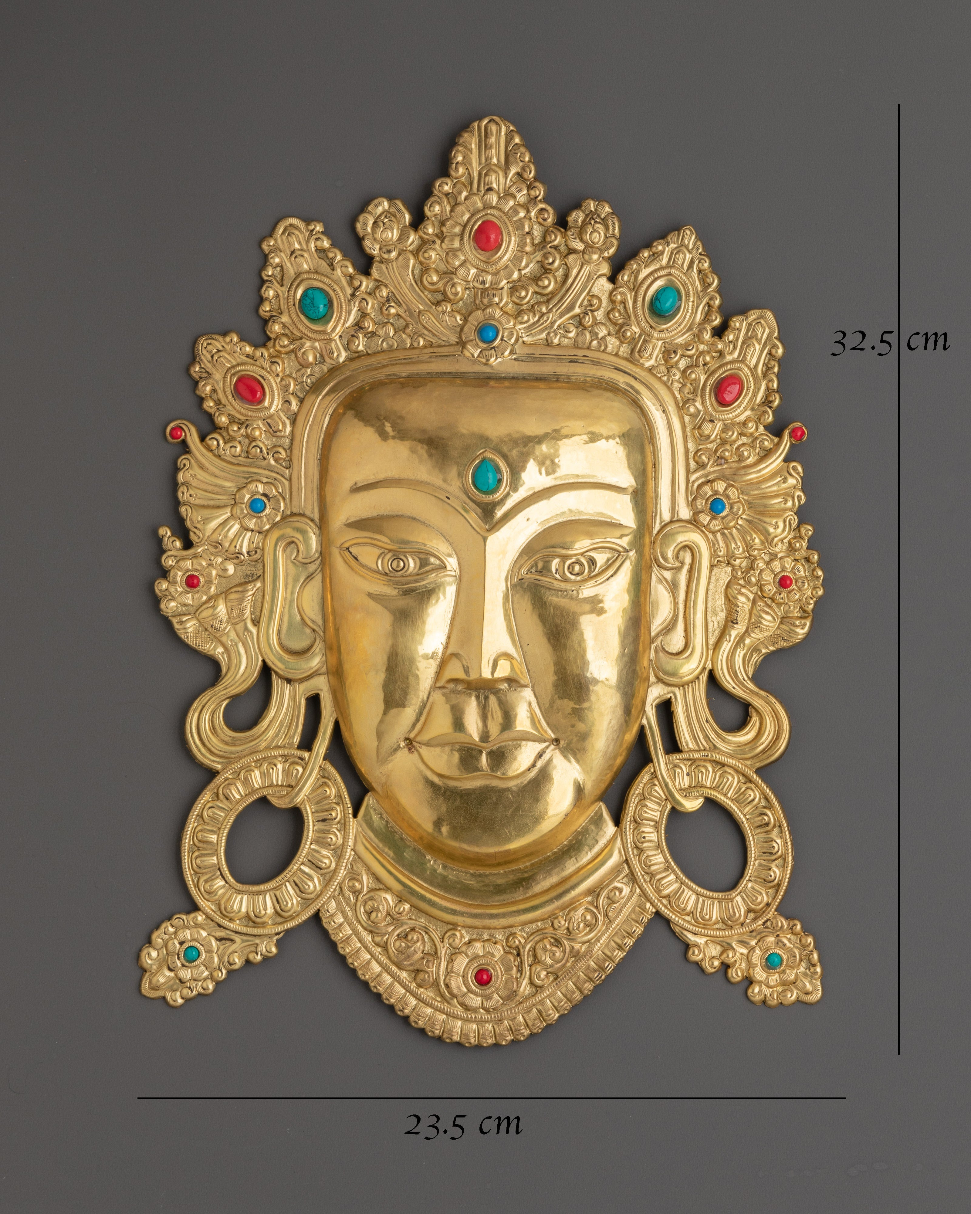 Buddhist Wall Art | Handcrafted Brass Buddha Face Sculpture