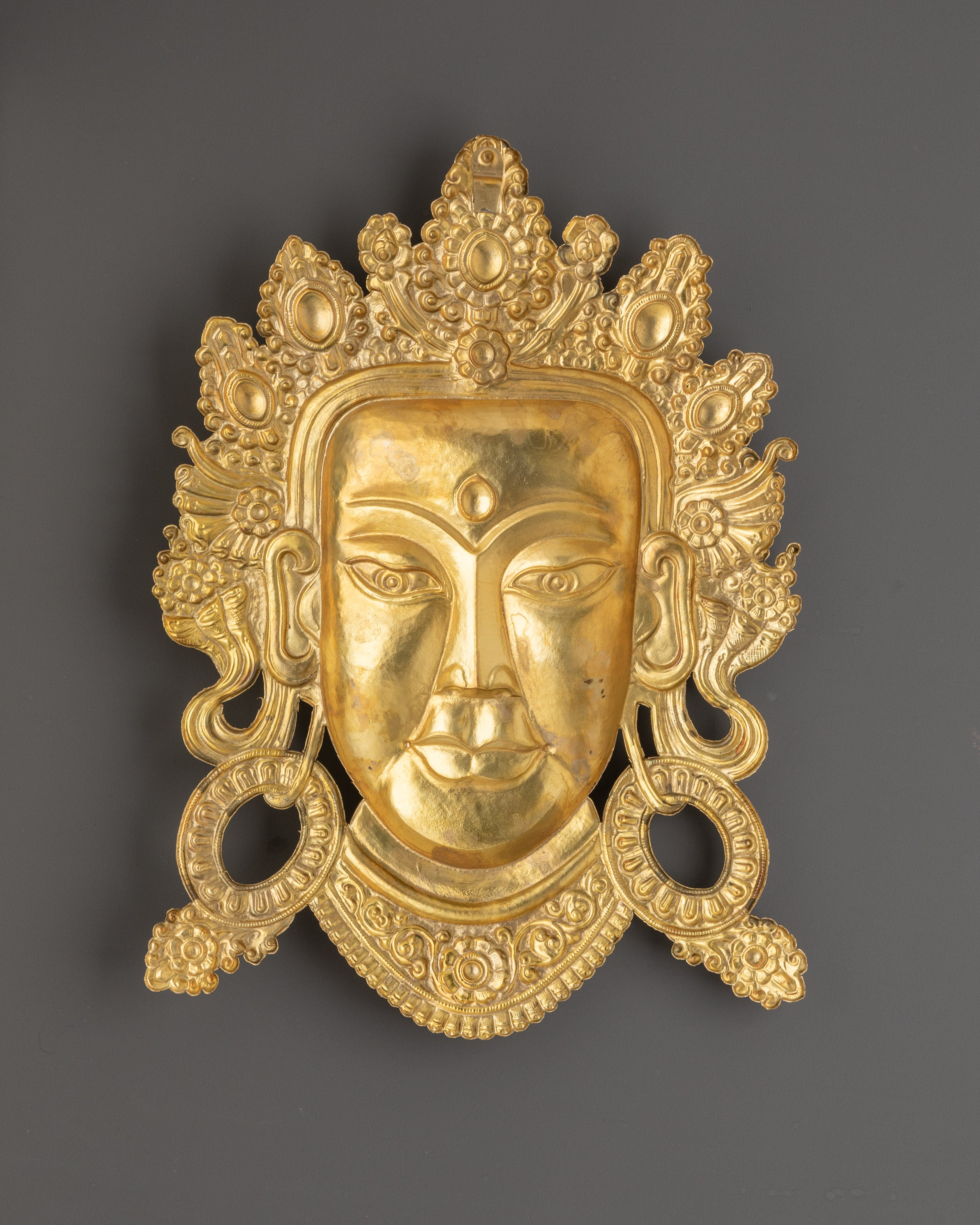 Buddhist Wall Art | Handcrafted Brass Buddha Face Sculpture