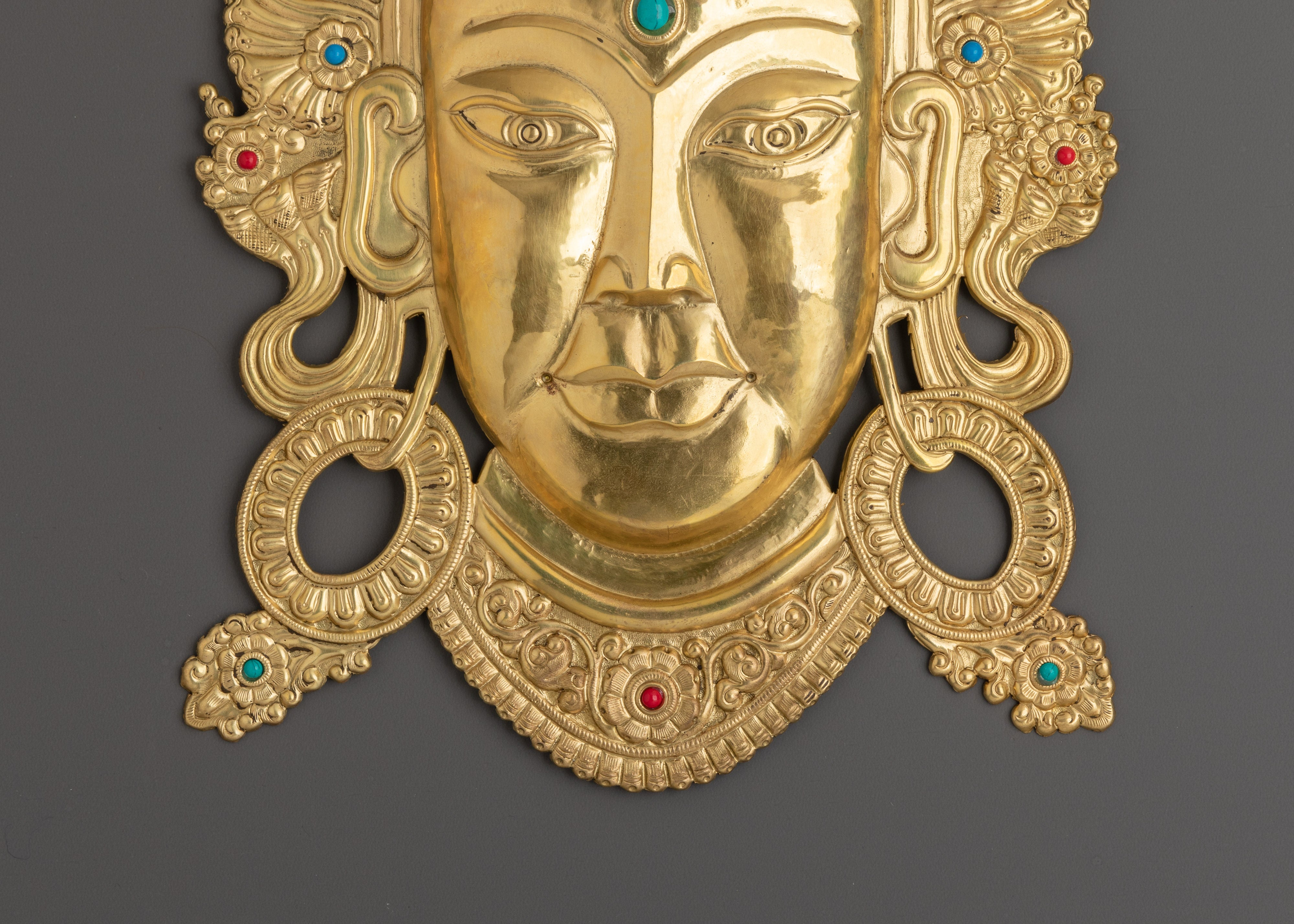 Buddhist Wall Art | Handcrafted Brass Buddha Face Sculpture