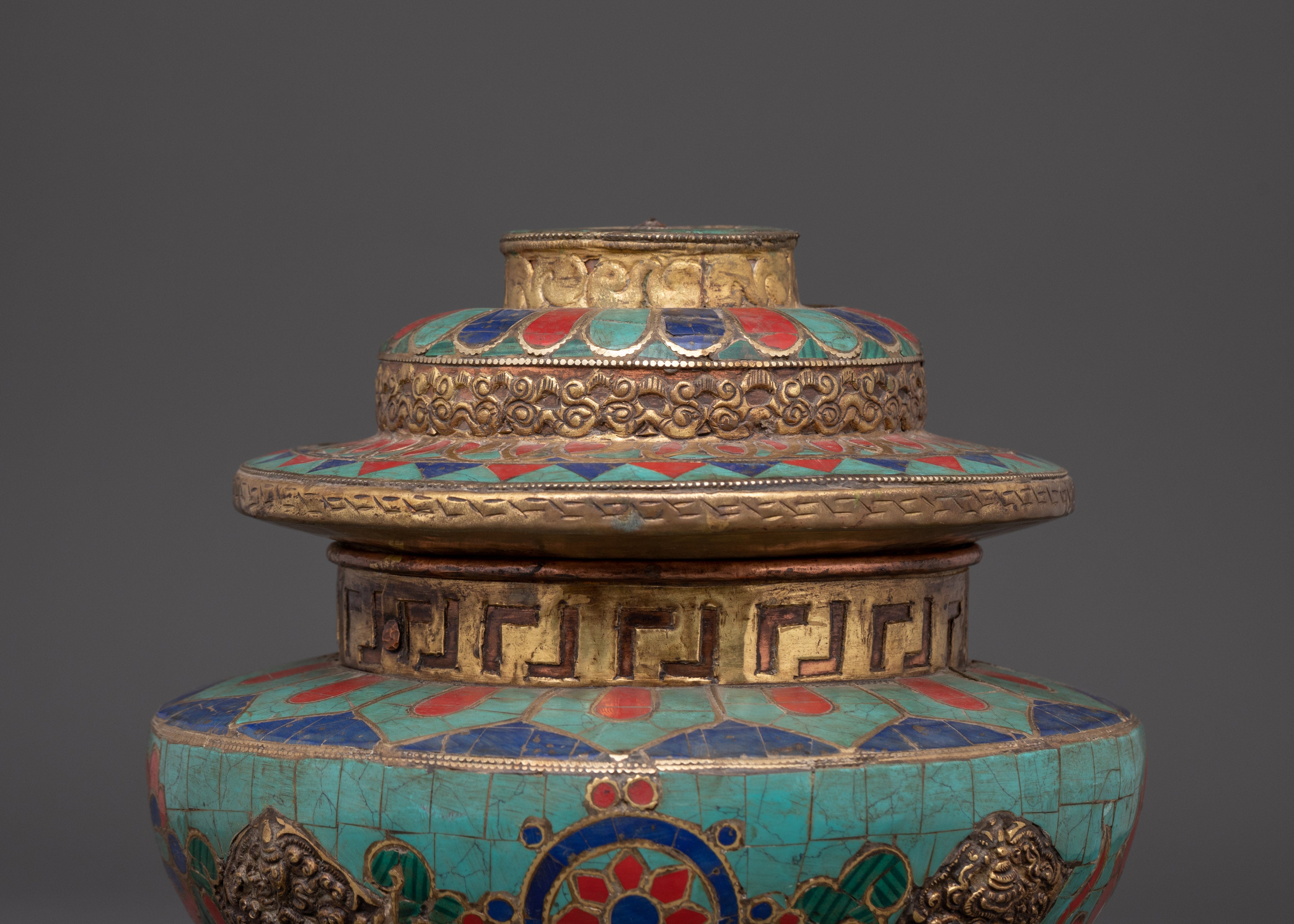 Brass Offering Rice Pot | Handcrafted Tibetan Ritual Vessel