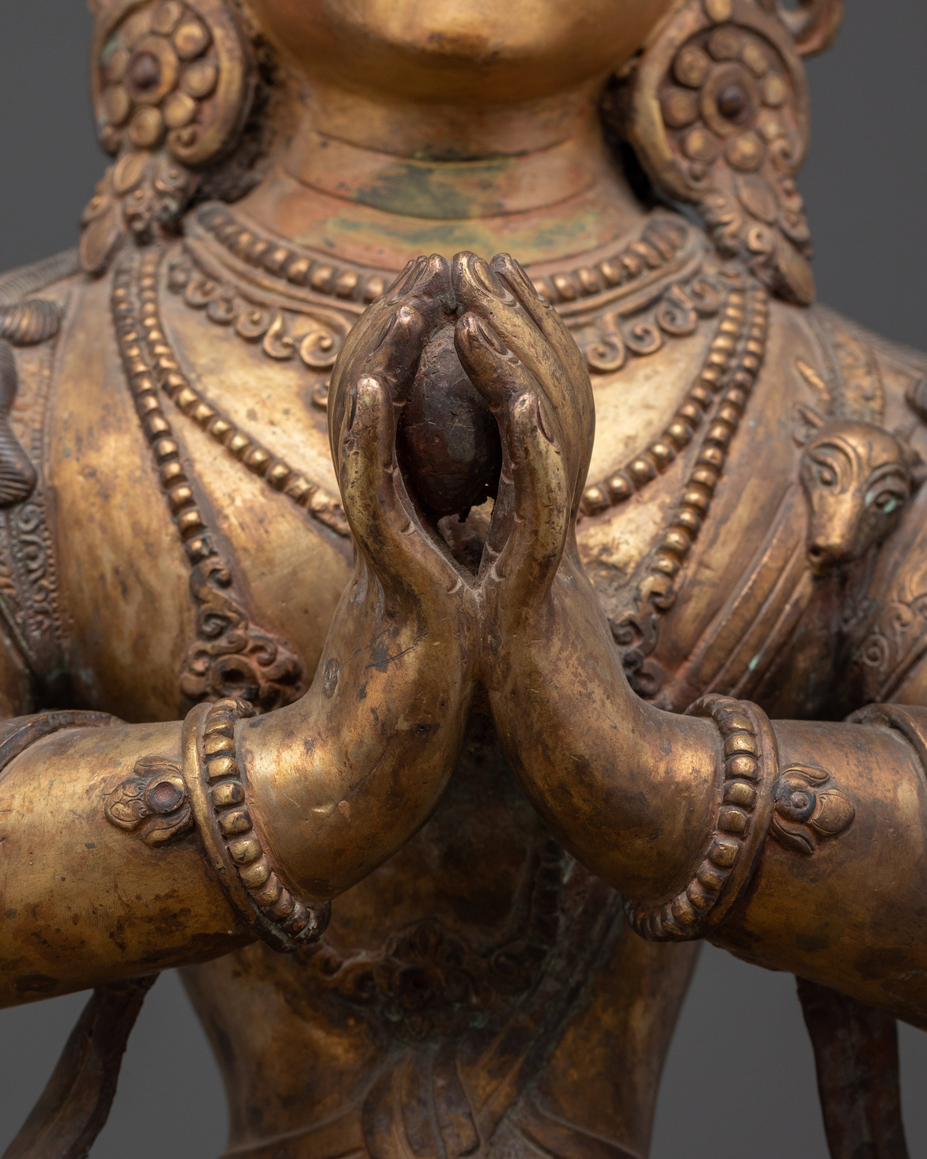 Handcrafted Copper Avalokiteshvara Statue | Bodhisattva of Compassion