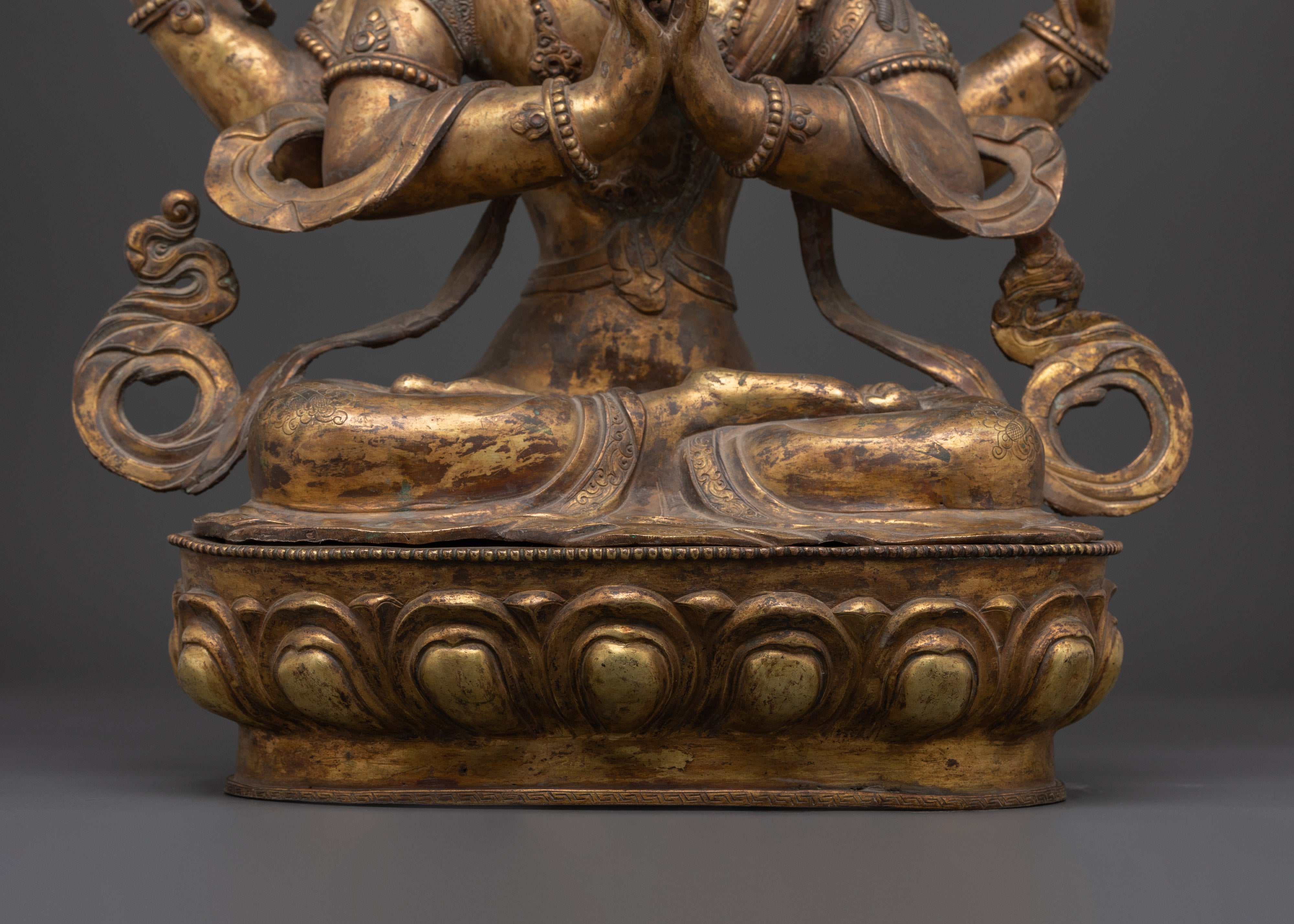 Handcrafted Copper Avalokiteshvara Statue | Bodhisattva of Compassion