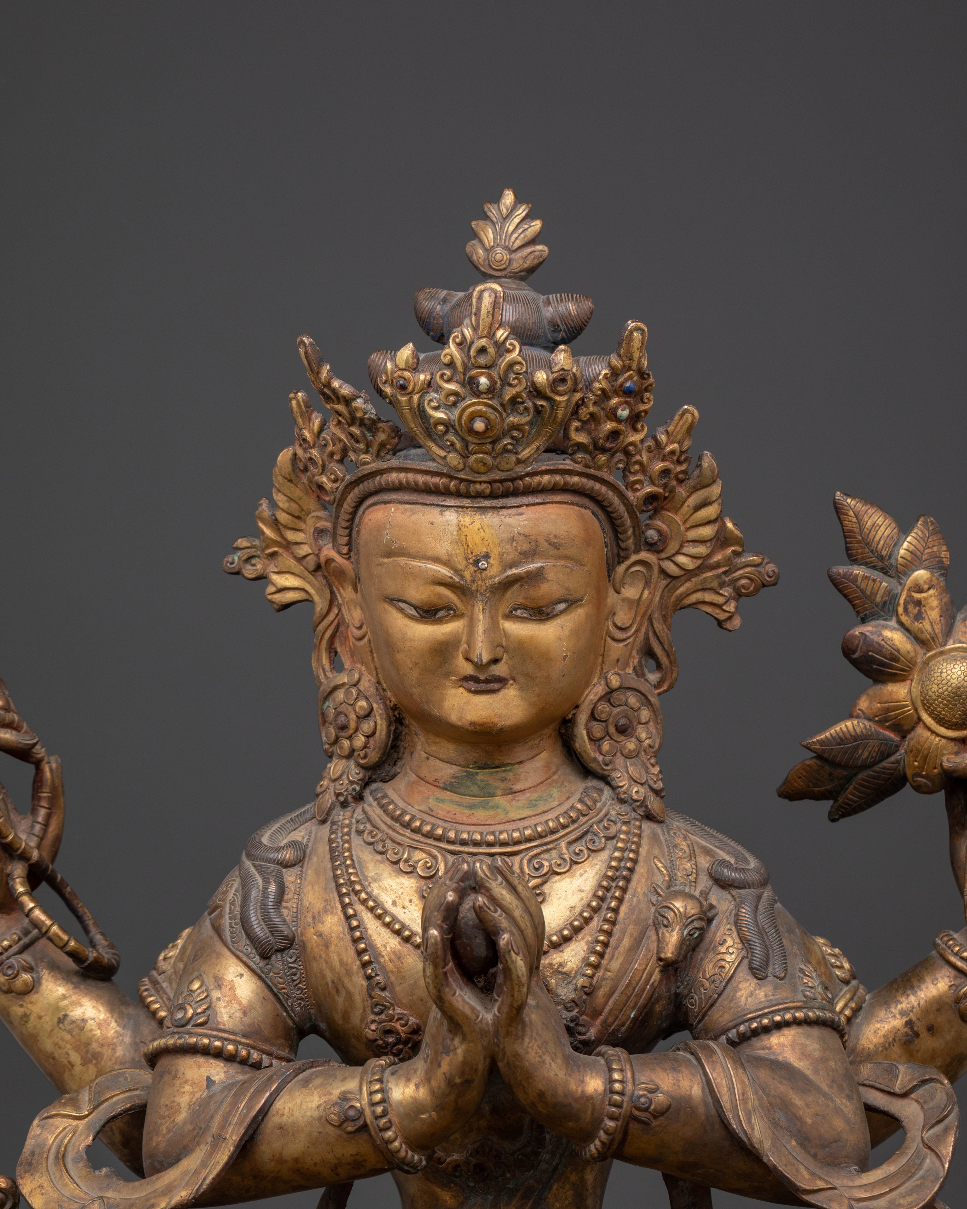 Handcrafted Copper Avalokiteshvara Statue | Bodhisattva of Compassion