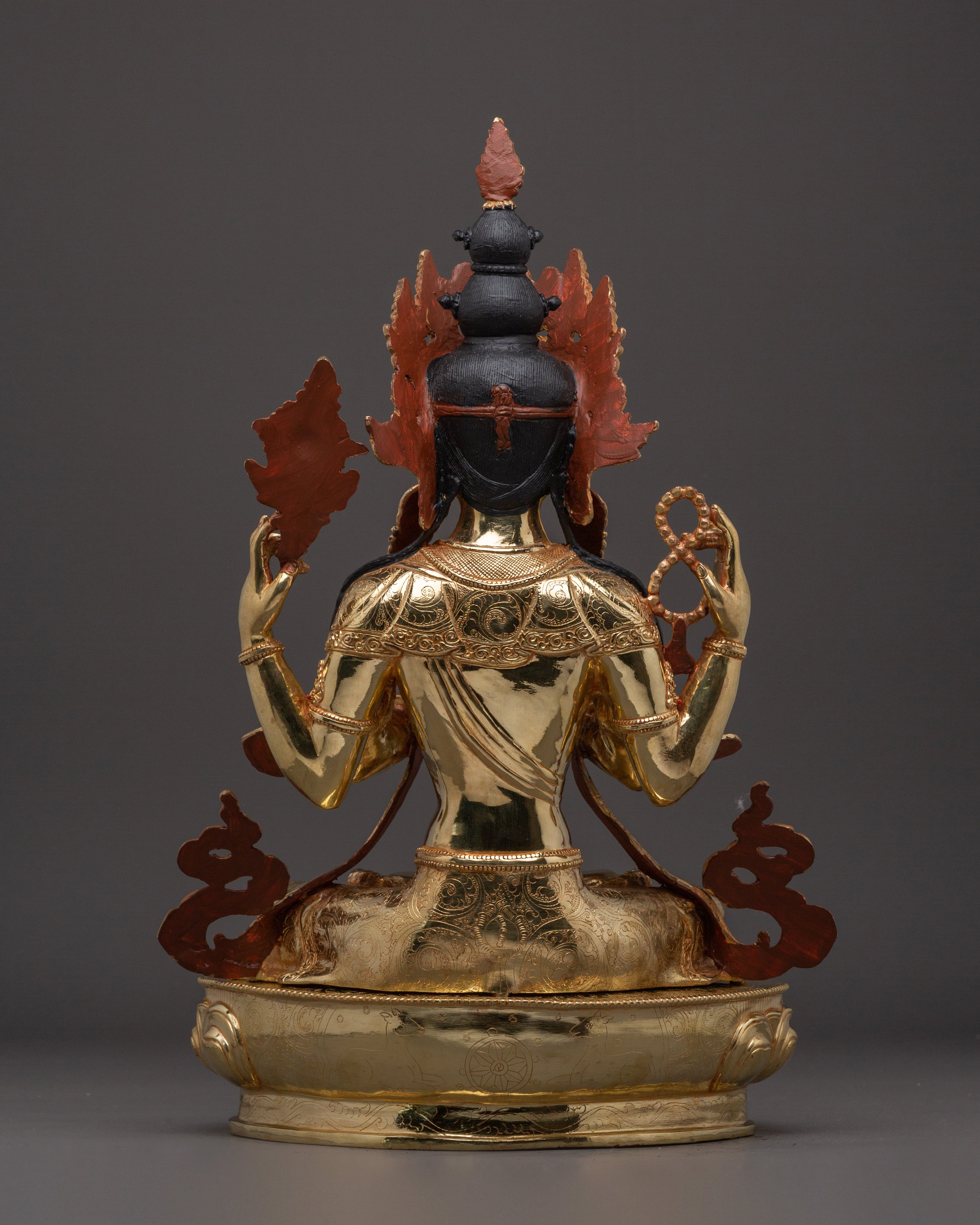 Majestic Buddhist God Chenrezig Statue | Tibetan Avalokiteshvara Deity