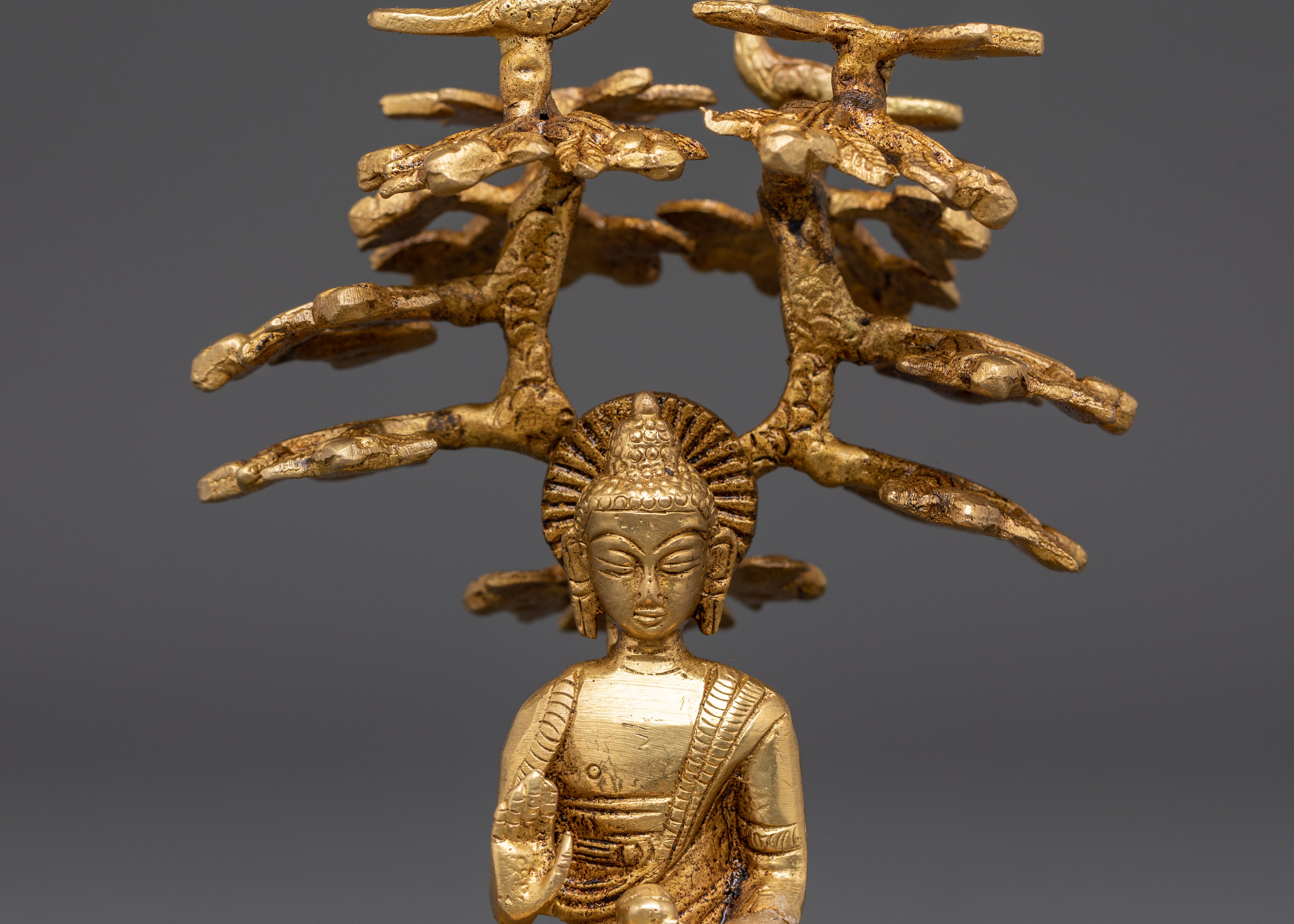 Amogasiddhi Buddha Statue | Handcrafted Brass Sculpture for Meditation,