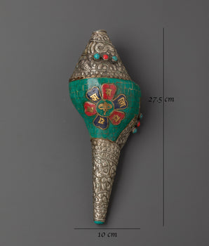 Tibetan Sacred Conch Shankha | Spiritual Ritual Conch Shell for Puja