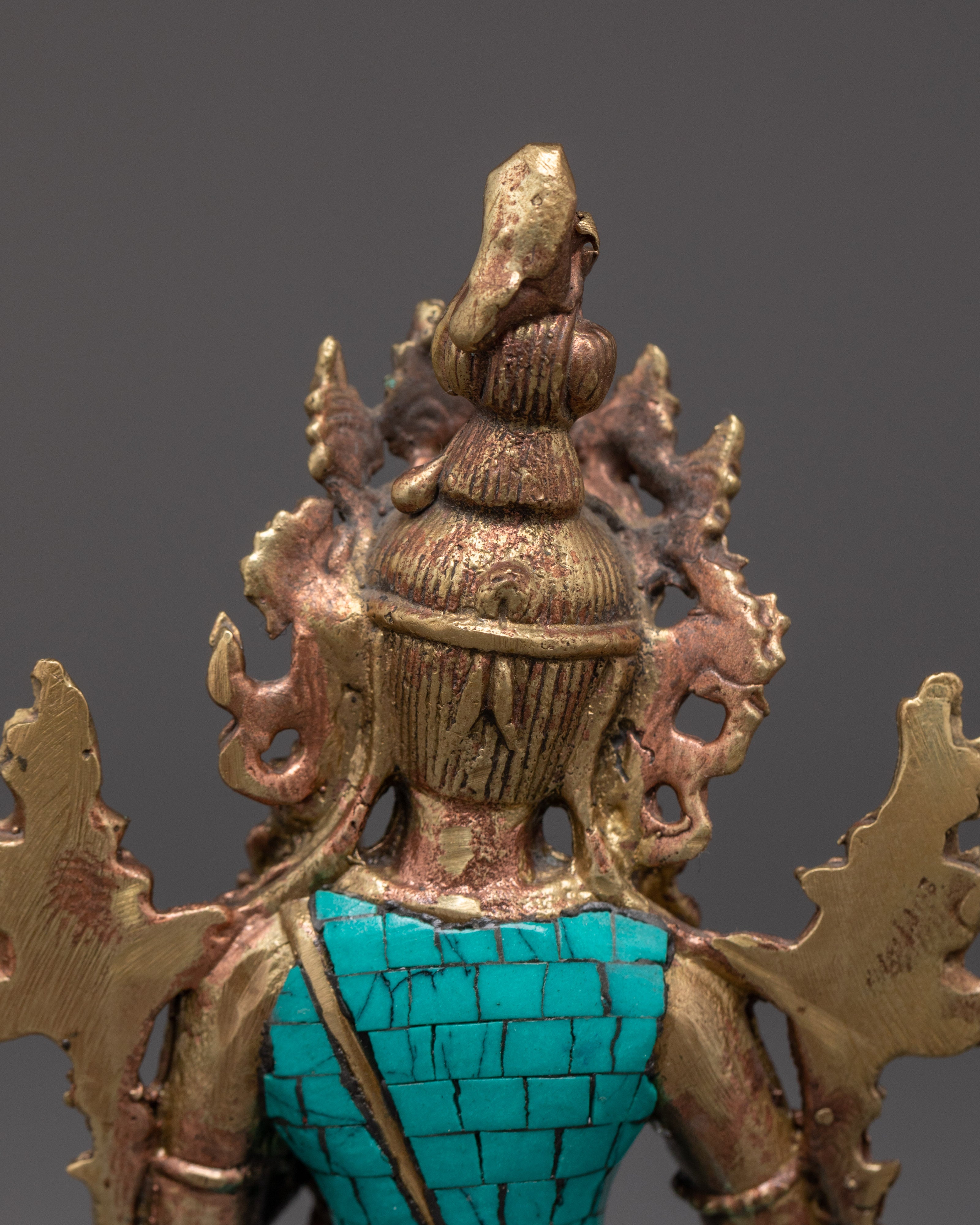 Buddhist Green Tara Brass  Statue | Healing Spiritual Decor